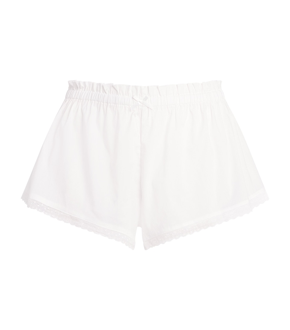Skims Womens Cotton-Blend Poplin Apparel Shorts Snow