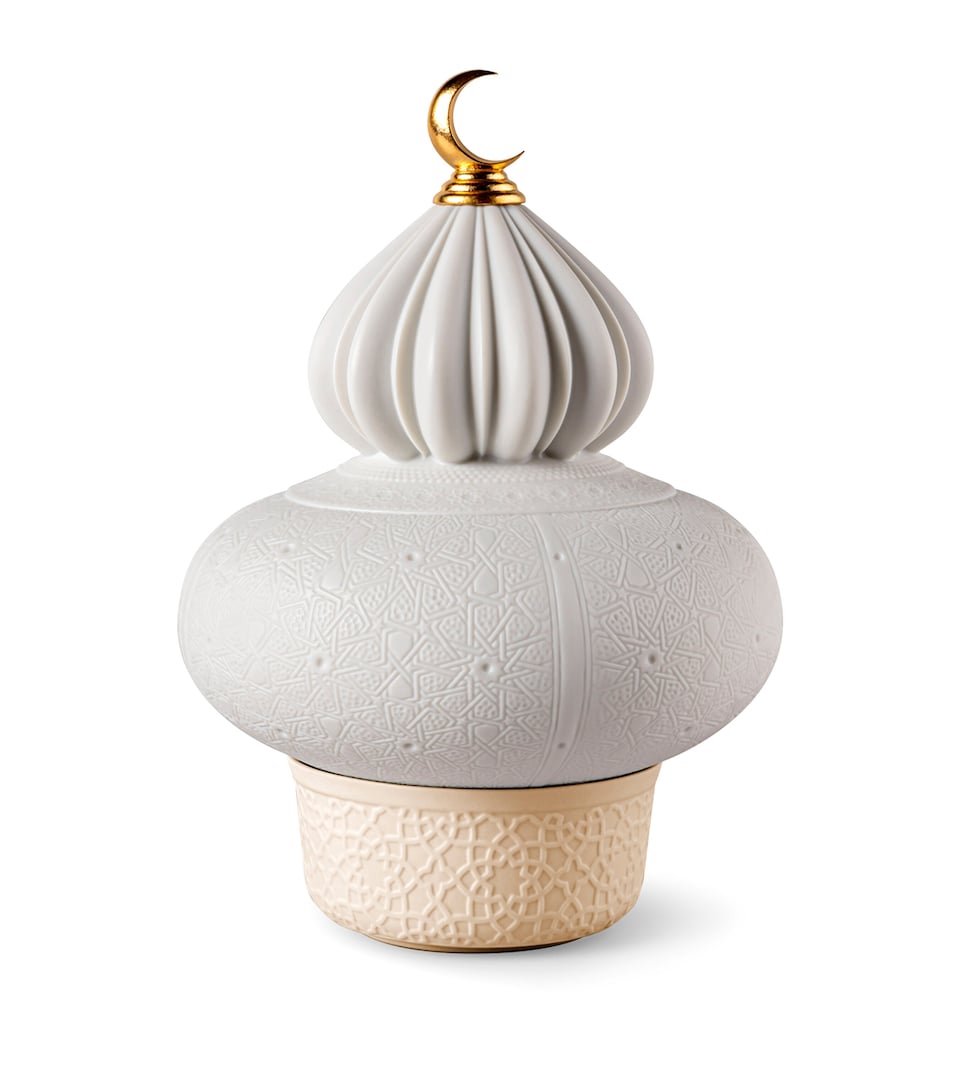 LladrĂ³ Majestic Night Wireless Lamp (23cm) White & Gold