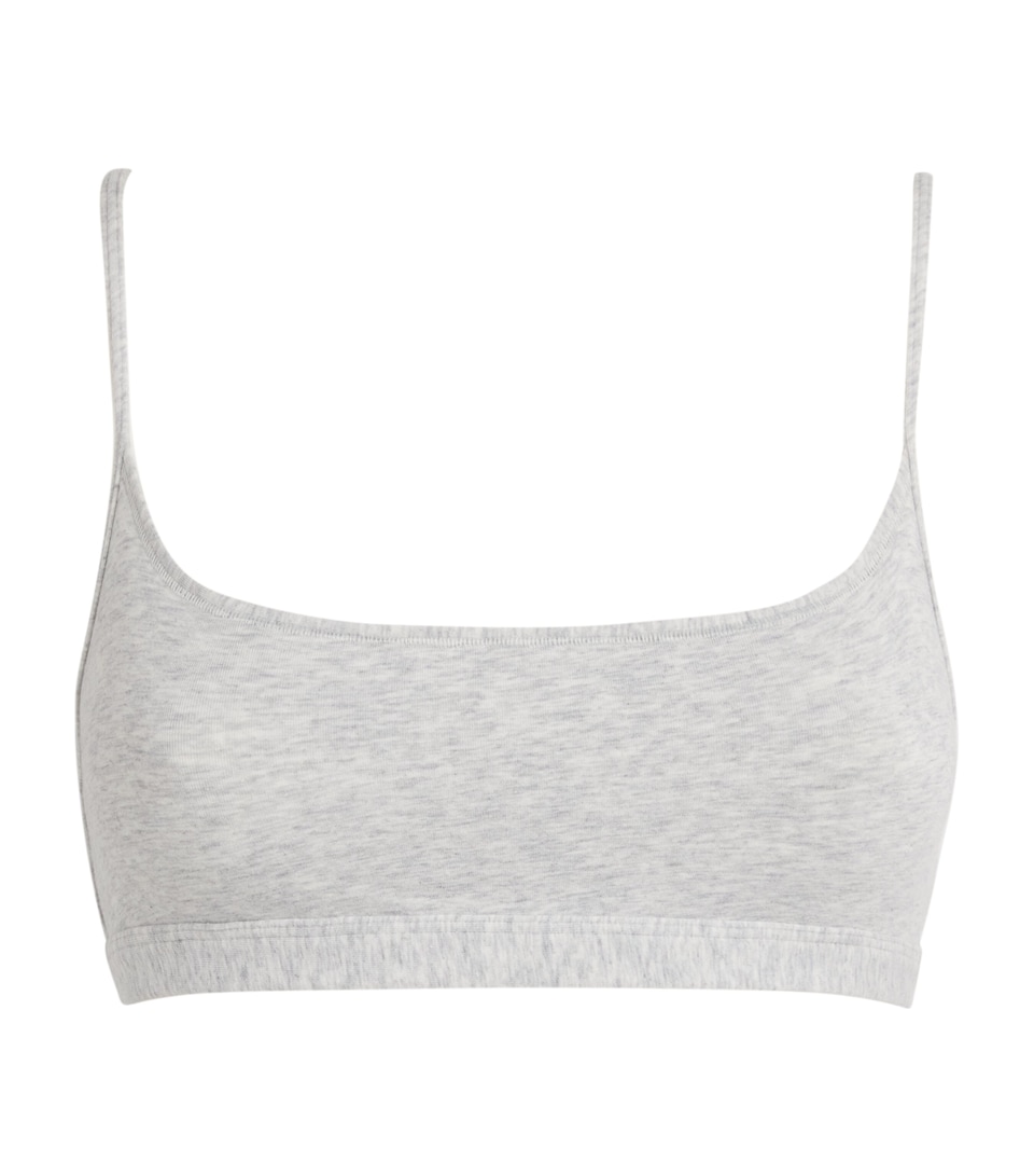 Skims Womens Cotton Everyday Scoop Bralette Light Heather Grey
