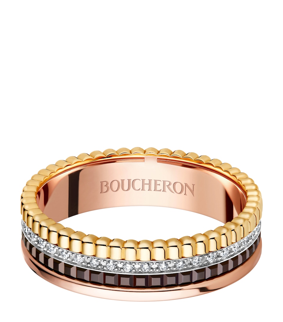 Boucheron Extra Small Mixed Gold Quatre Classique Ring Yellow Gold