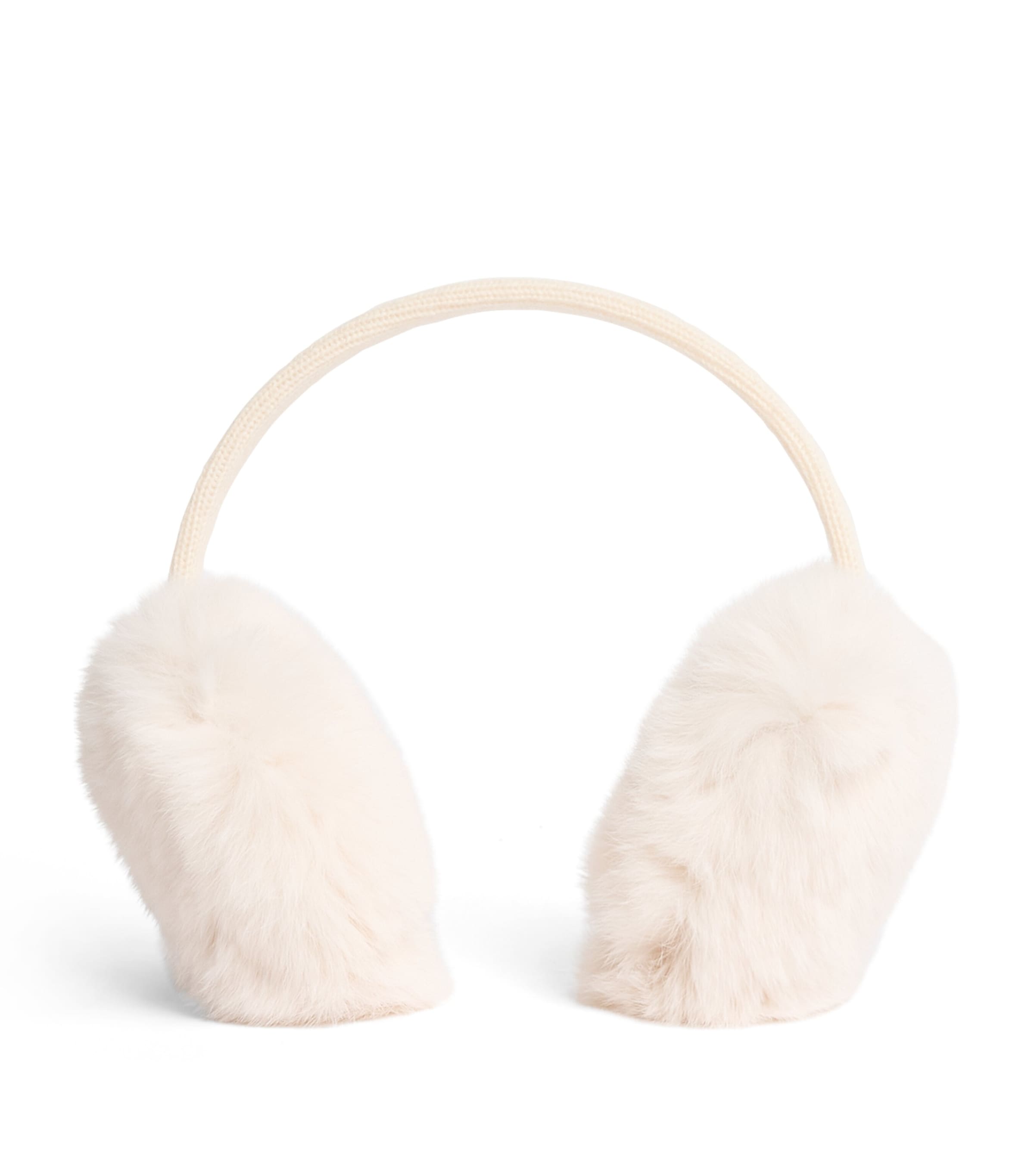 Yves Salomon Enfant Rabbit Fur Knitted Earmuffs