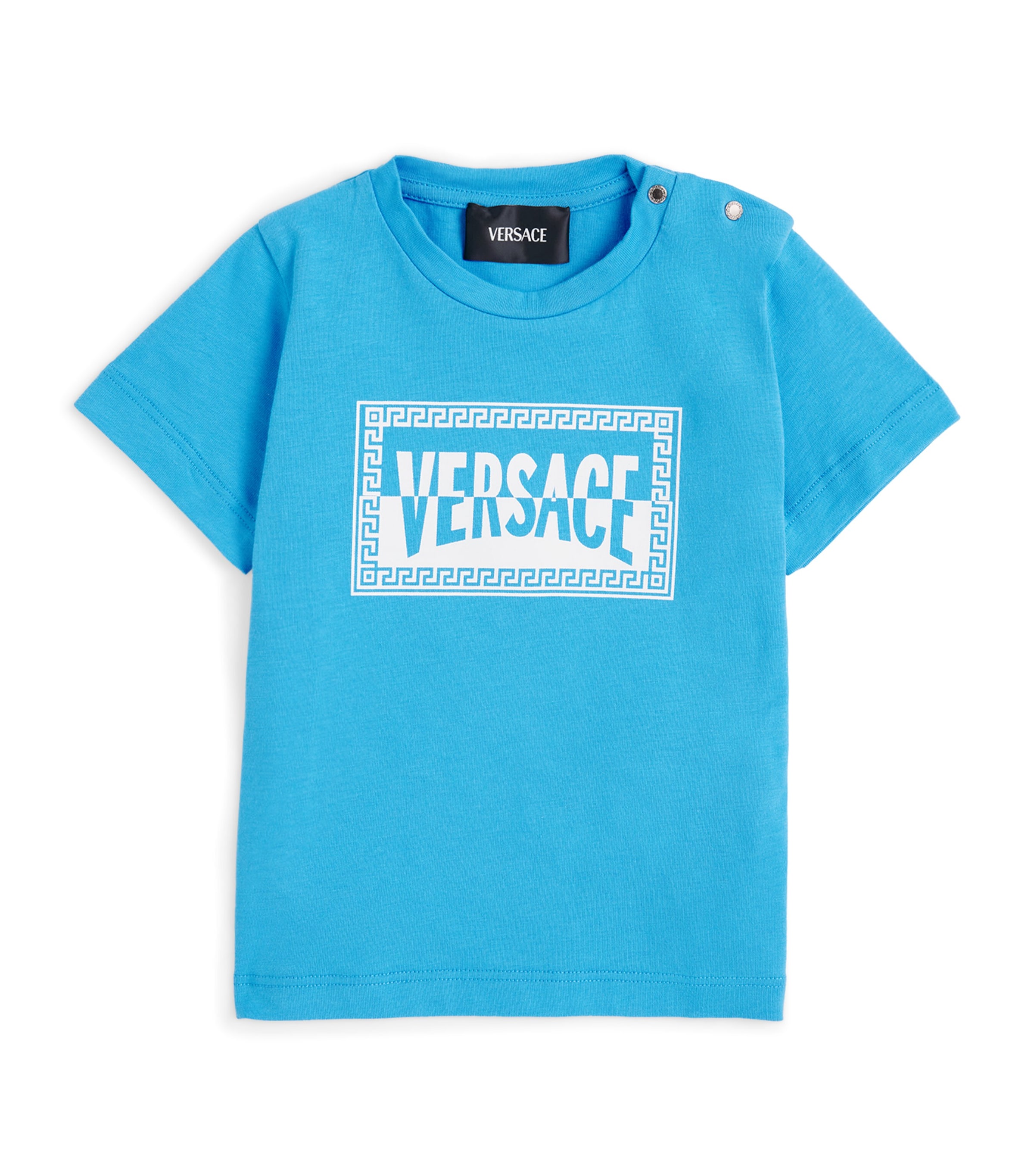 Versace Kids Cotton Logo T-Shirt (12 Months - 5 Years) Btfly+bianc