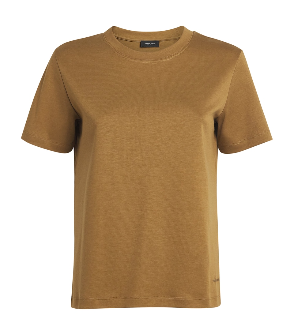Yves Salomon Womens Pima Cotton-Silk Interlock T-Shirt