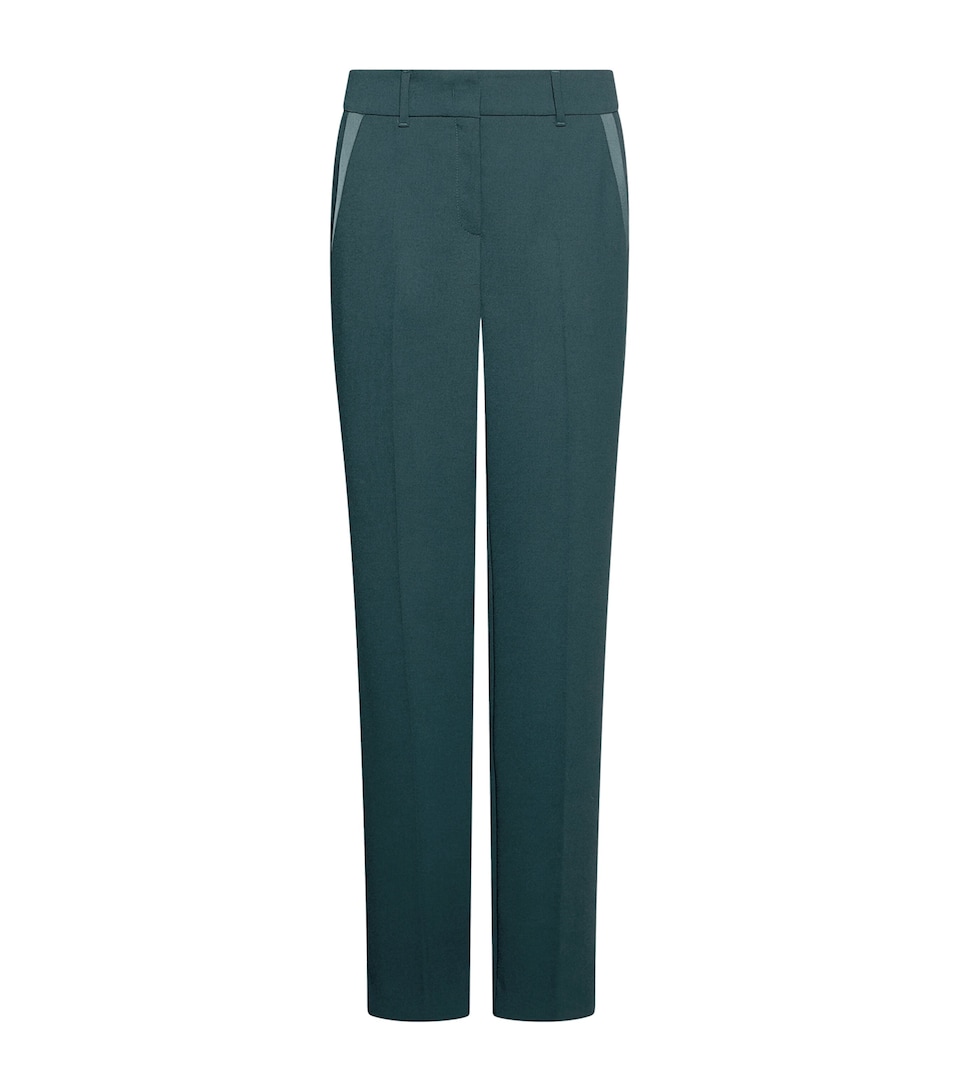 Marella Womens Envers Satin Straight Trousers Peacock Blue