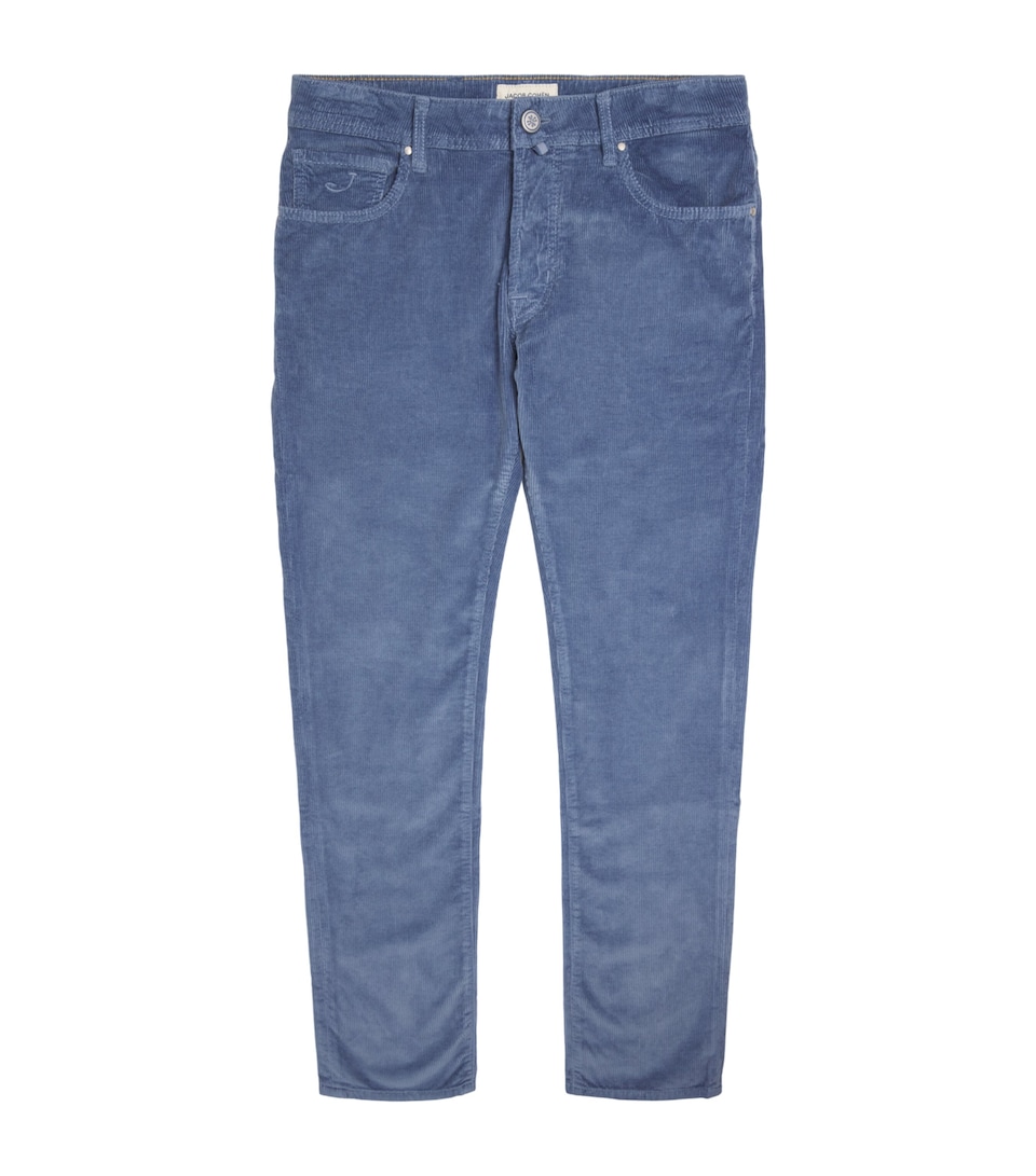 JACOB COHËN Mens Corduroy Bard Slim-Fit Chinos Blue