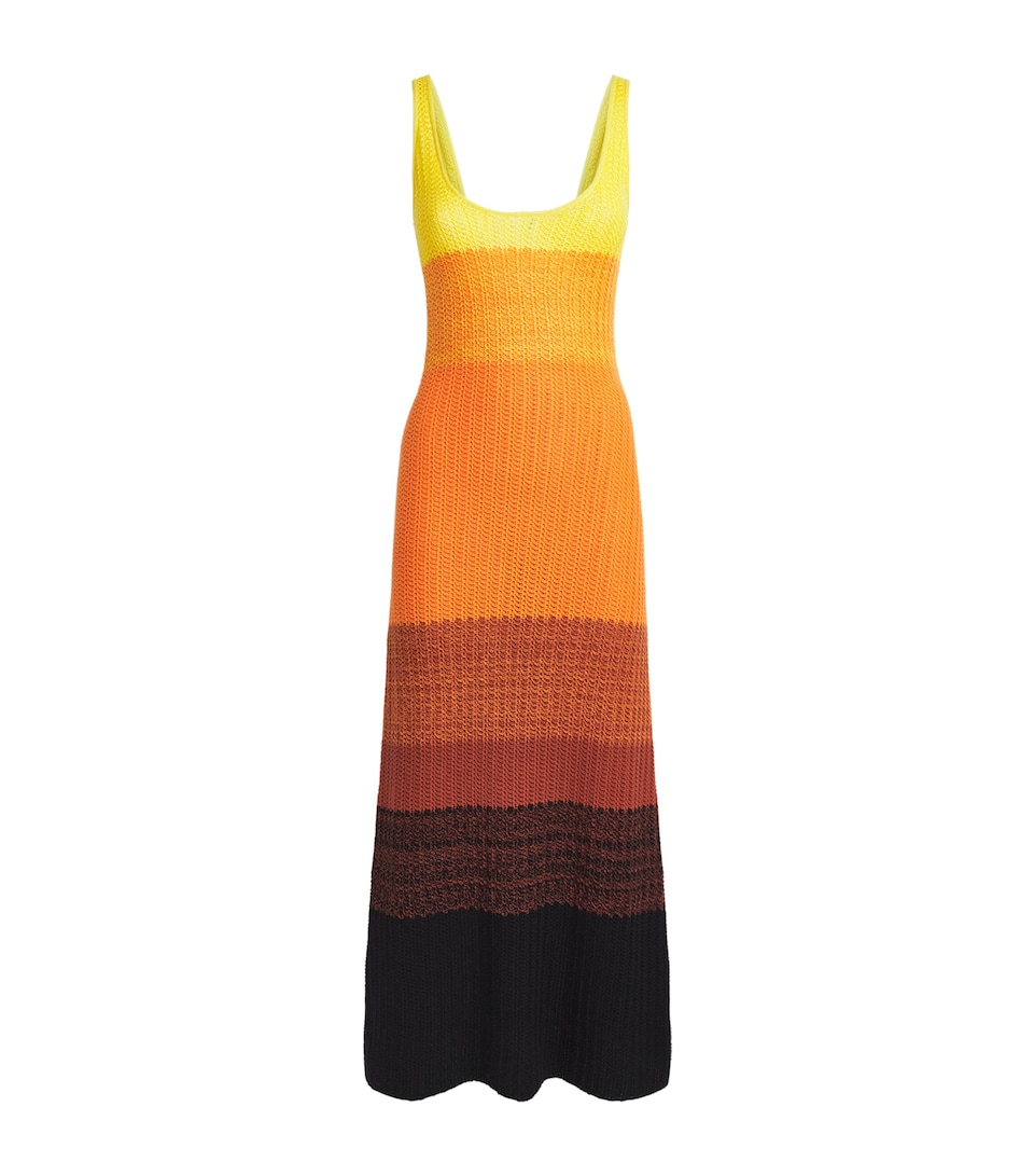 ESCVDO Womens Cotton Knitted Gradient Huaral Maxi Dress