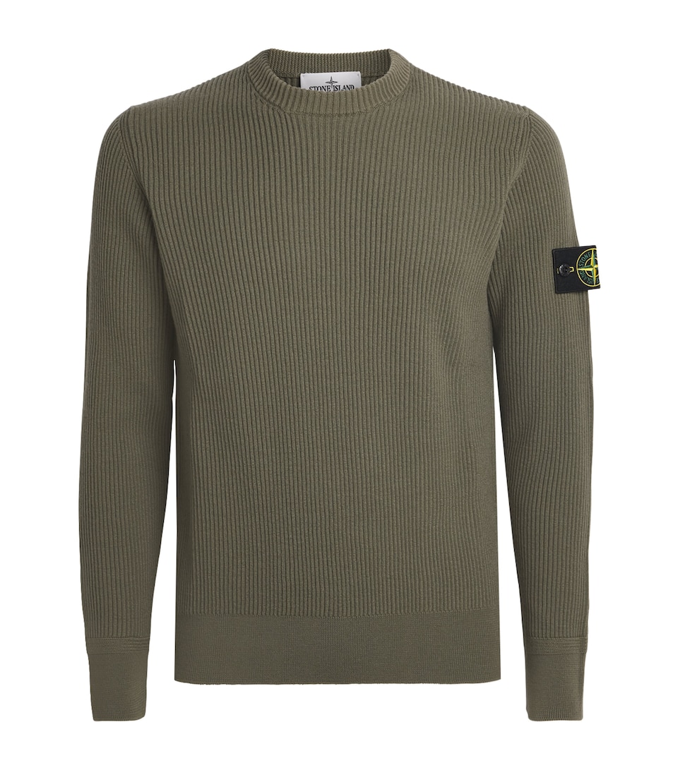Stone Island Mens Virgin Wool Compass Sweater