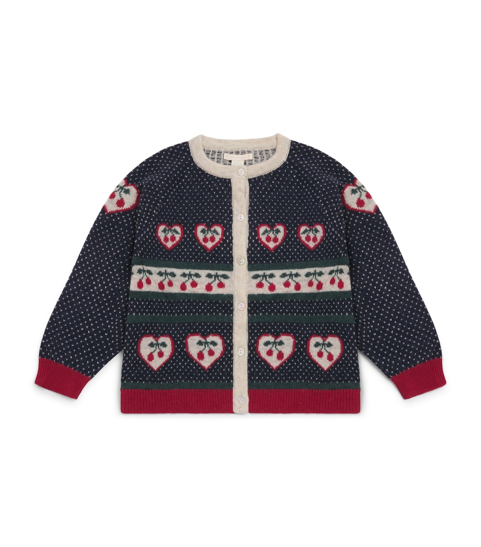KONGES SLOJD Wool-Blend Belou Cardigan (1-10 Years) Cherry