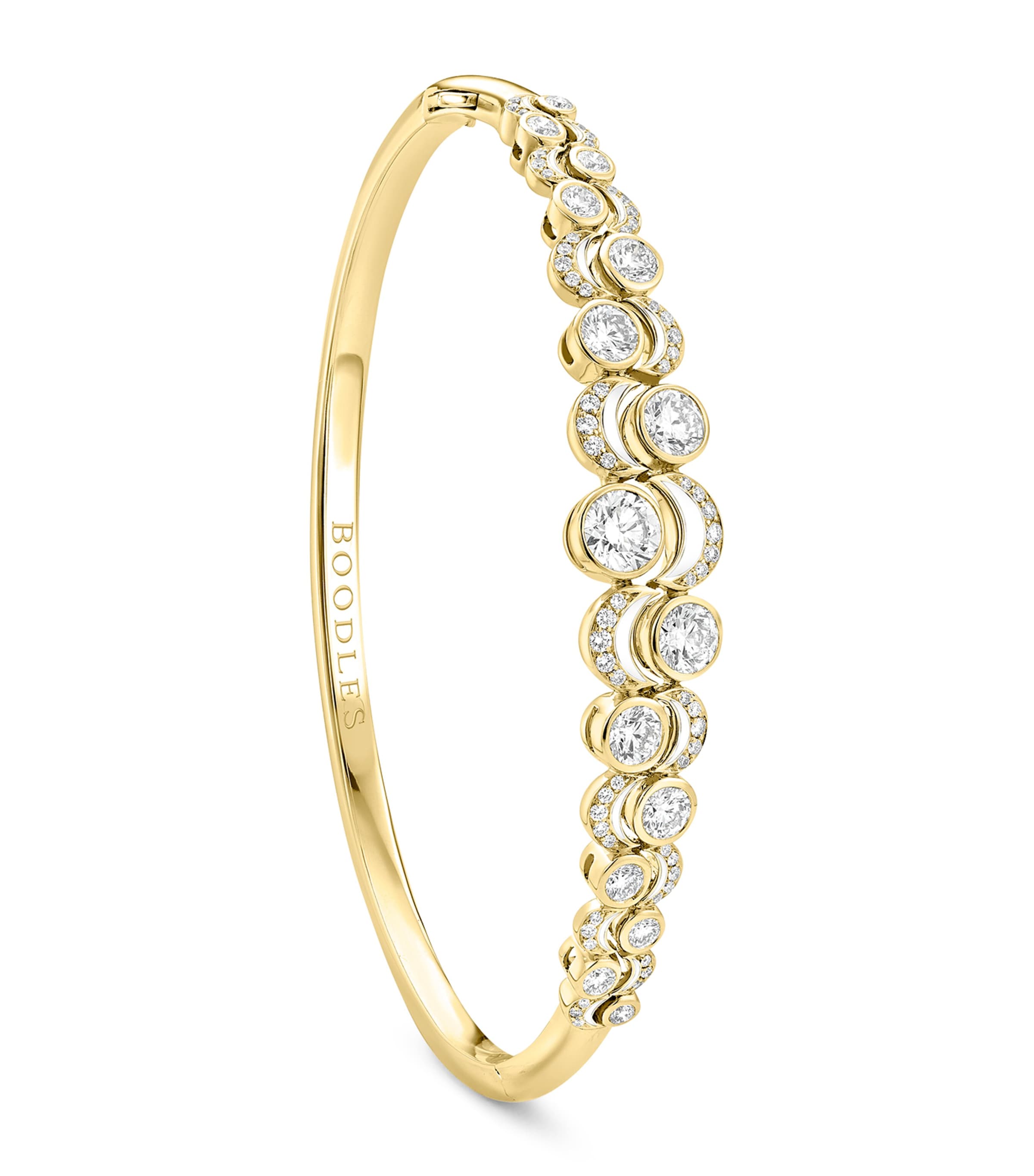 Yellow Gold and Diamond Over the Moon Bangle