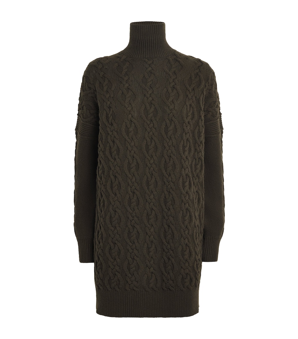 Wool-Cashmere Cable-Knit Mini Dress