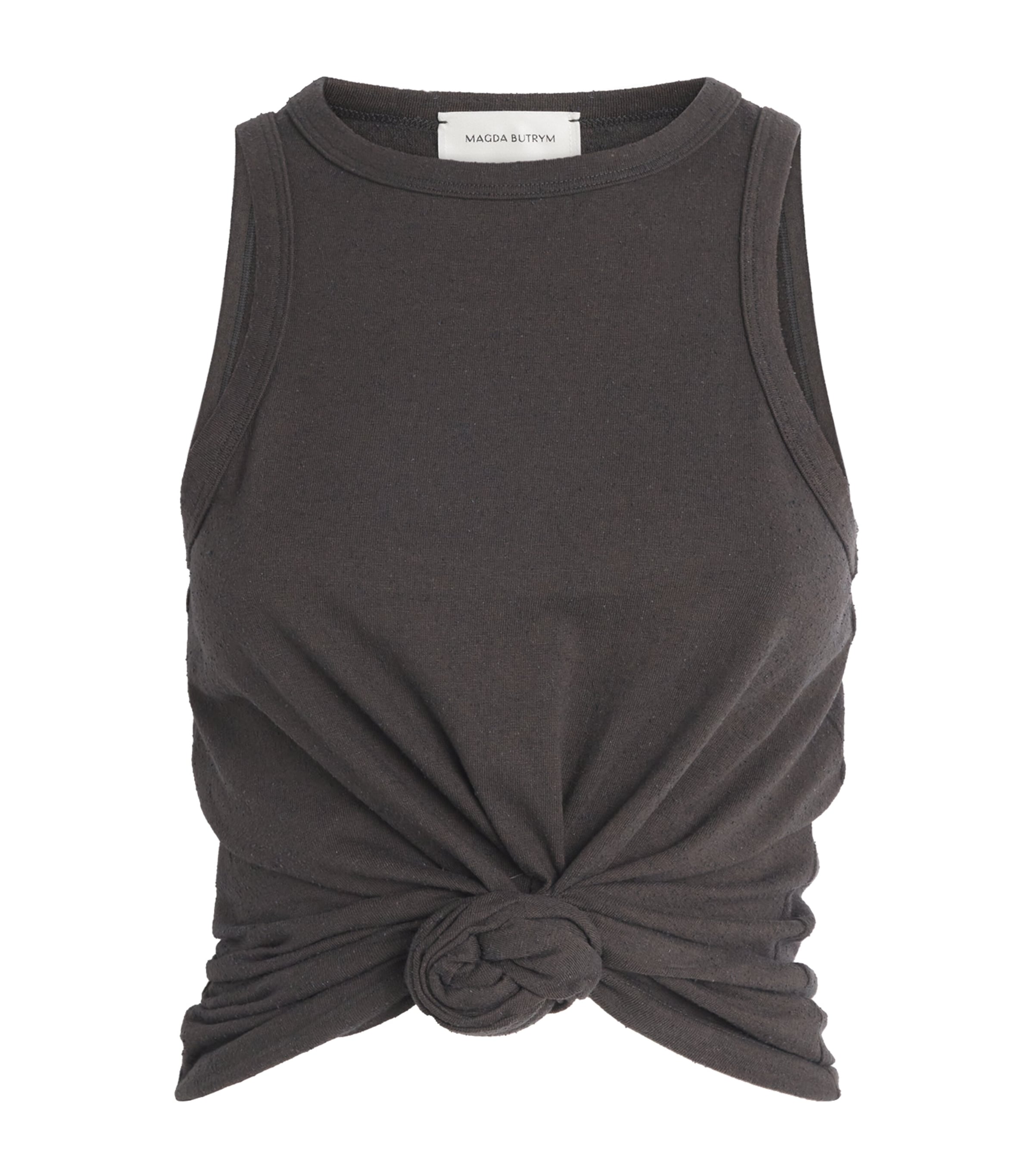 Cotton-Silk Knotted Tank Top