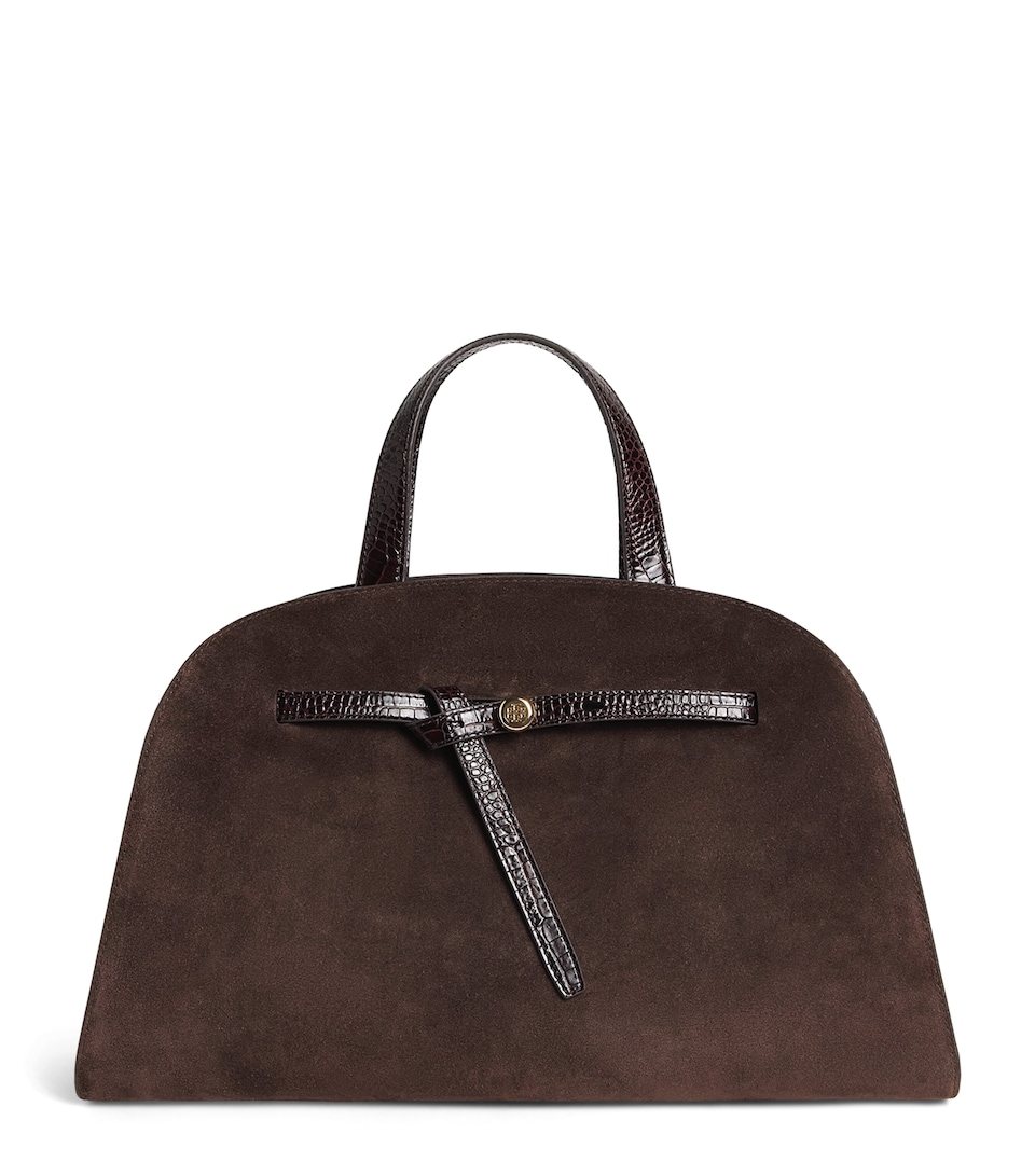 Tory Burch Suede Romy Cross-Body Bag Dark Cocoa