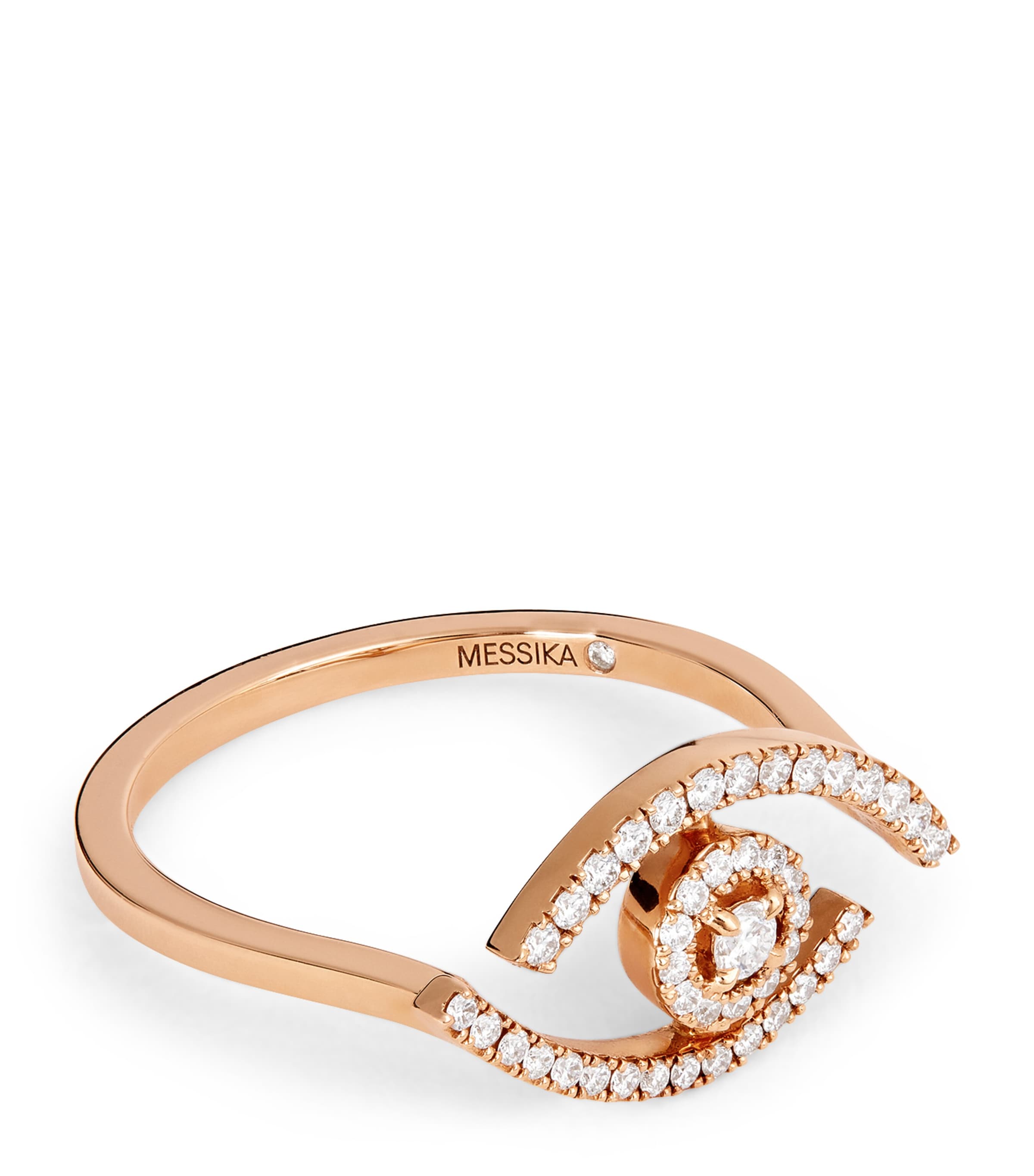 Messika Lucky Eye Pink Gold and Diamond Ring Pink Gold