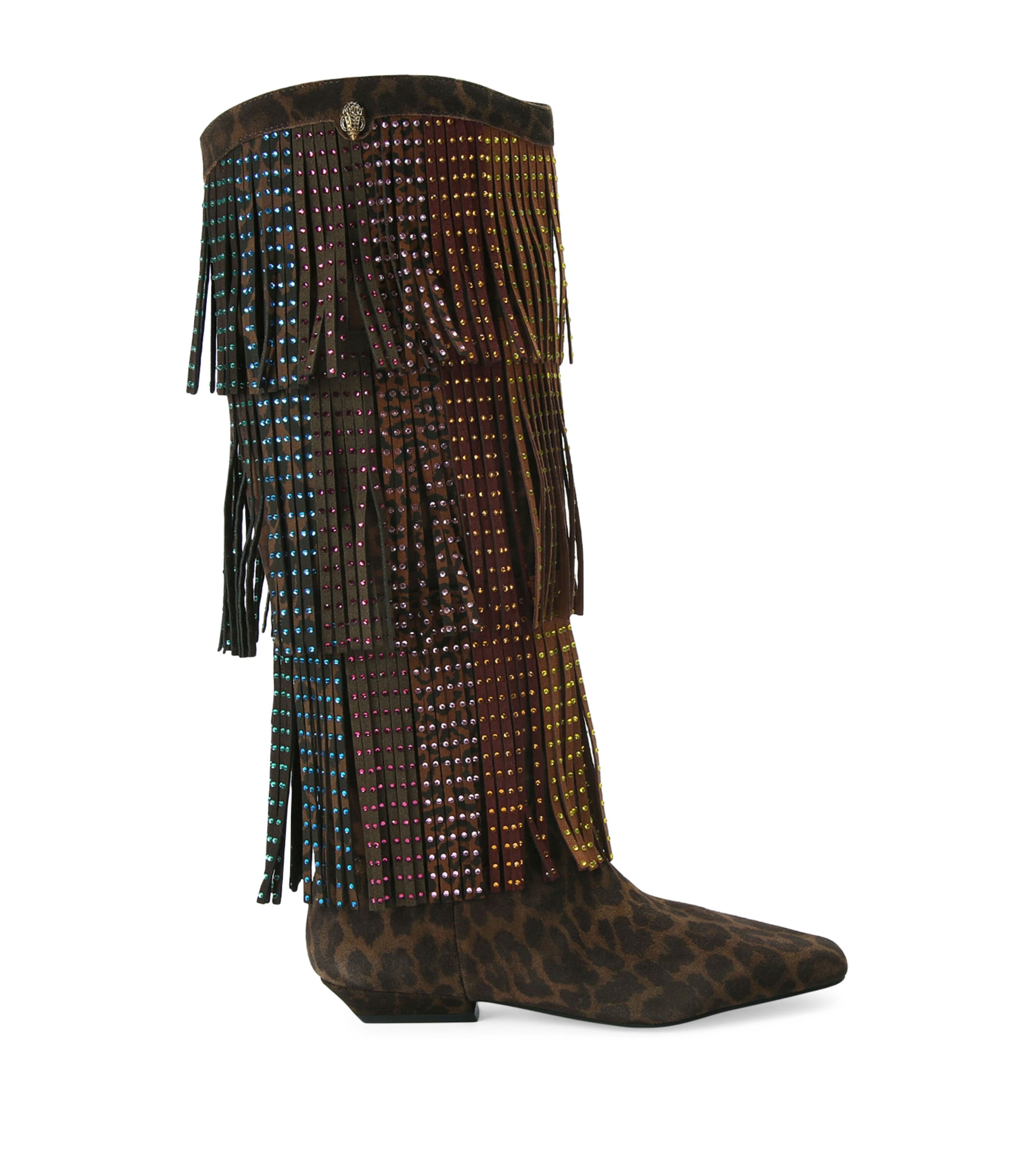 Suede Fringed Knee-High Boots 20