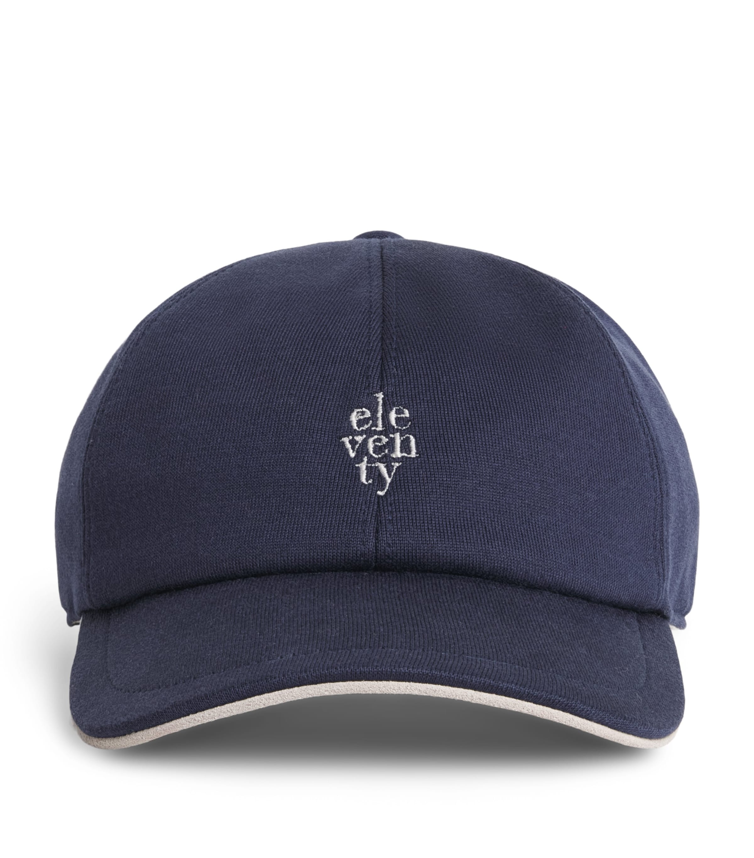 Eleventy Logo Baseball Cap Blu, Sabbia