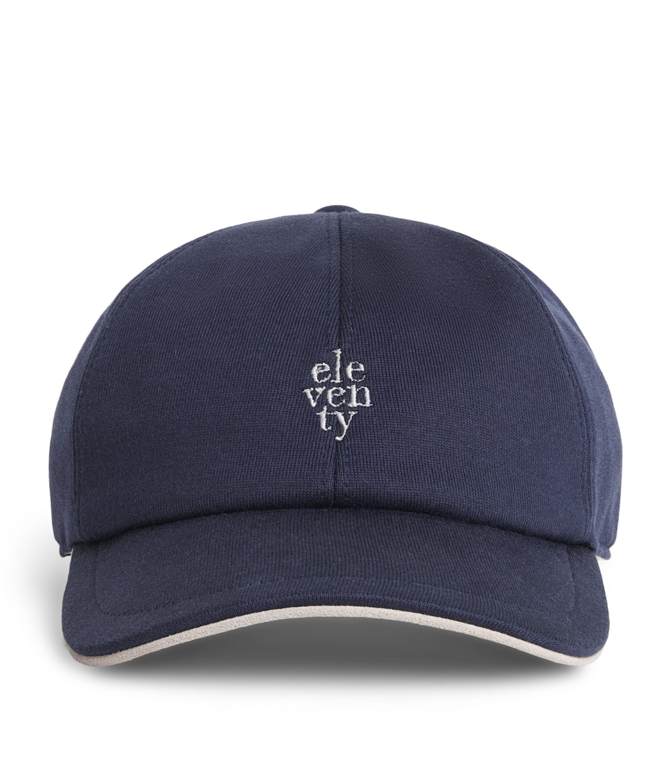 Eleventy Logo Baseball Cap Blu, Sabbia