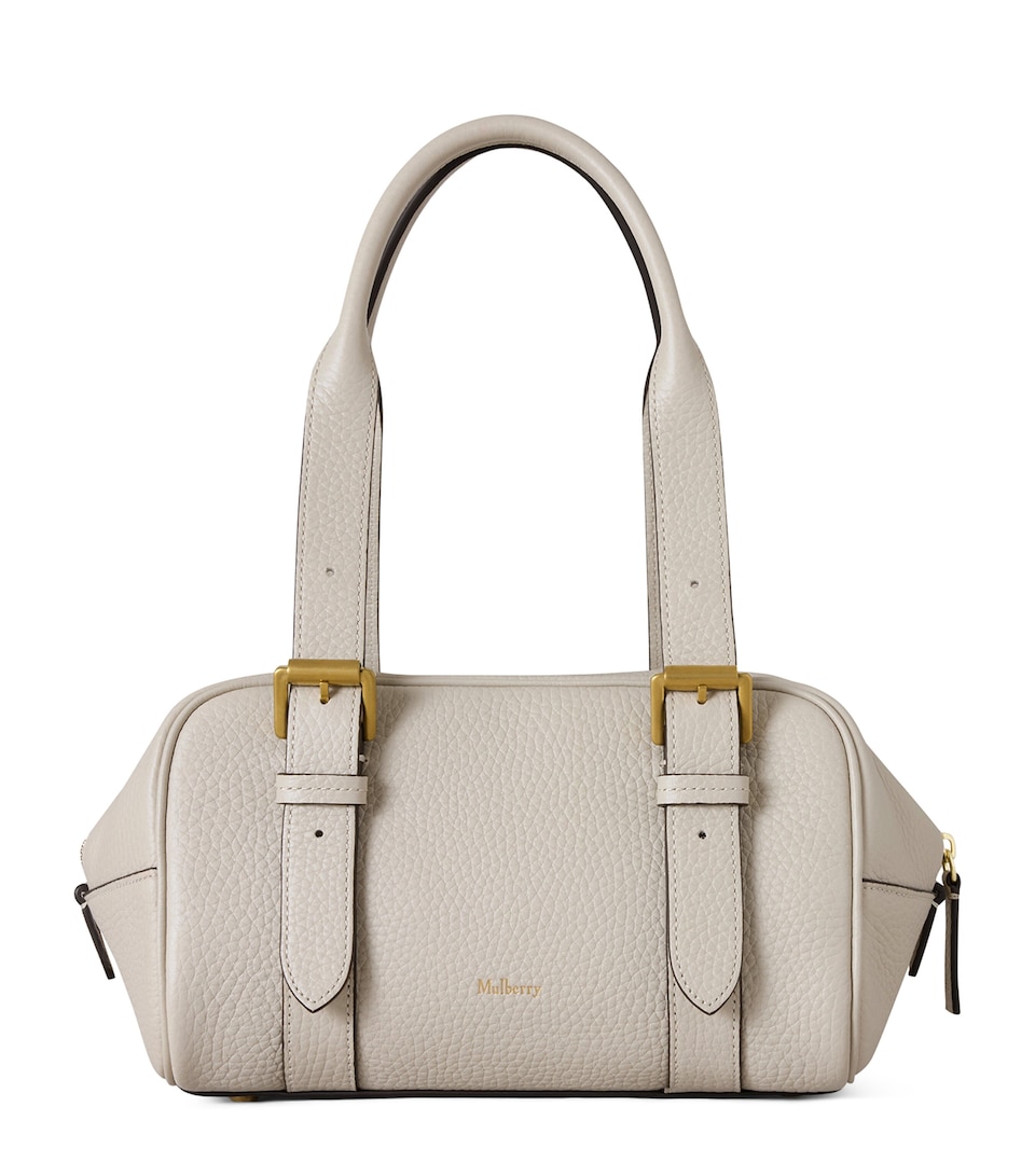 Mulberry Small Leather Boston Shoulder Bag Chalk