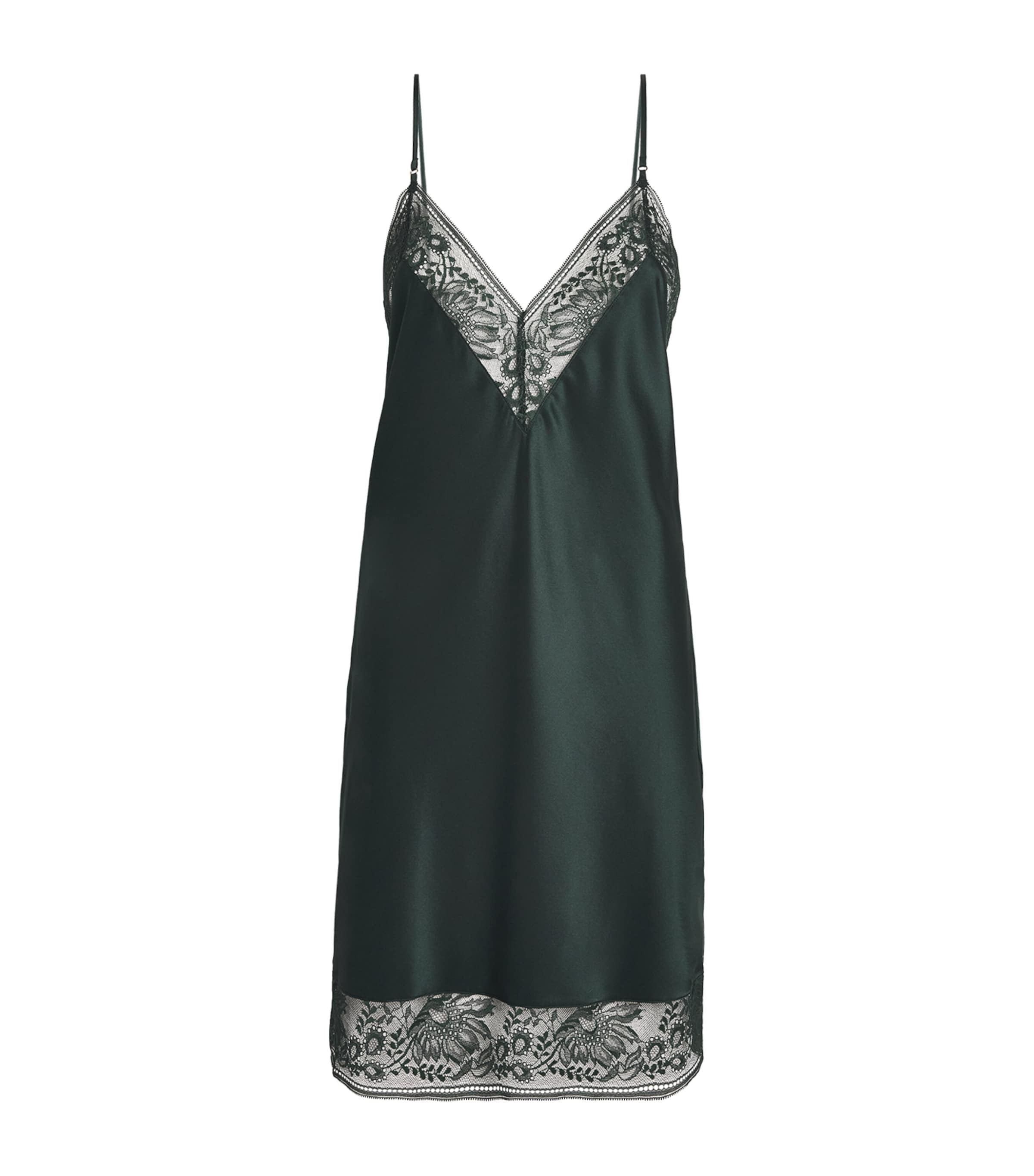 Aubade Womens Silk-Blend Midnight Whisper Nightie Mysterious Green