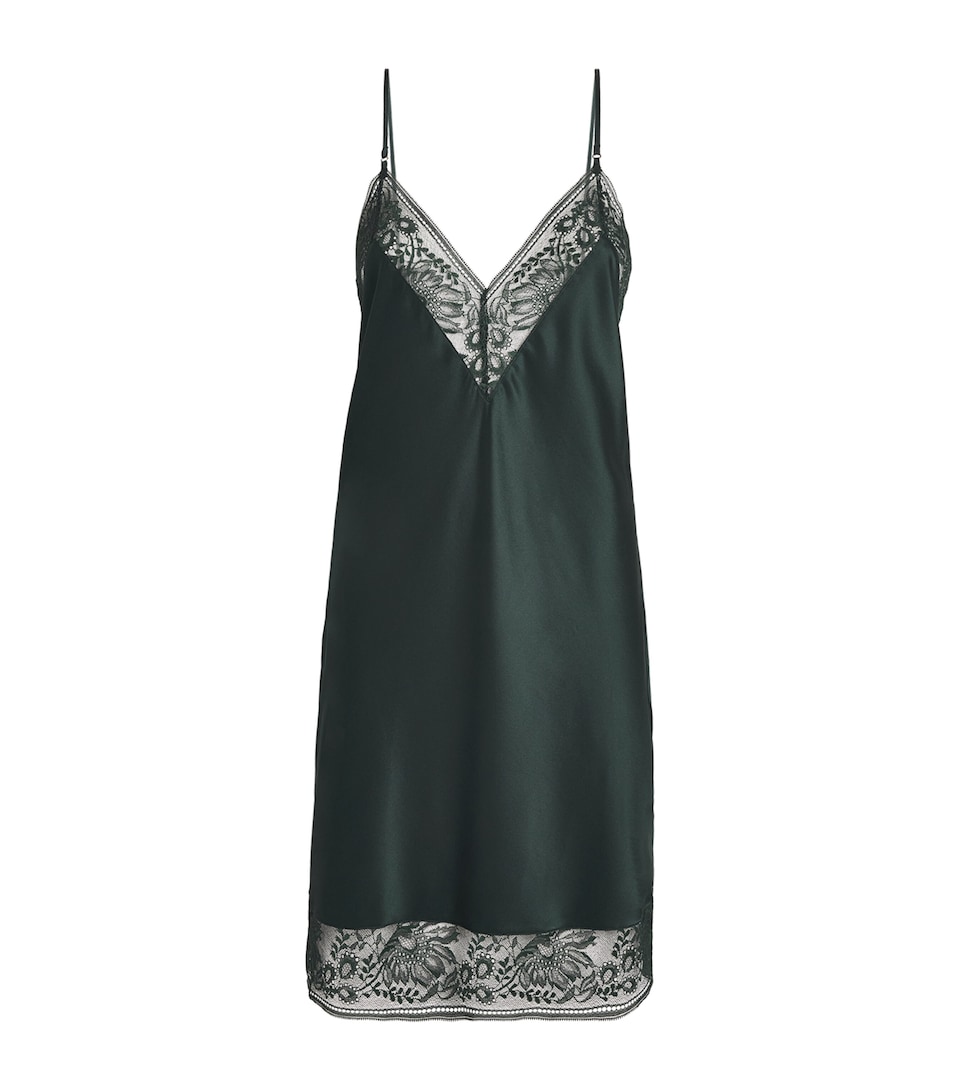 Aubade Womens Silk-Blend Midnight Whisper Nightie Mysterious Green