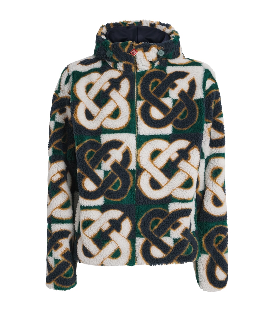 Casablanca Mens Fleece Monogram Hooded Jacket Casablanca Monogram