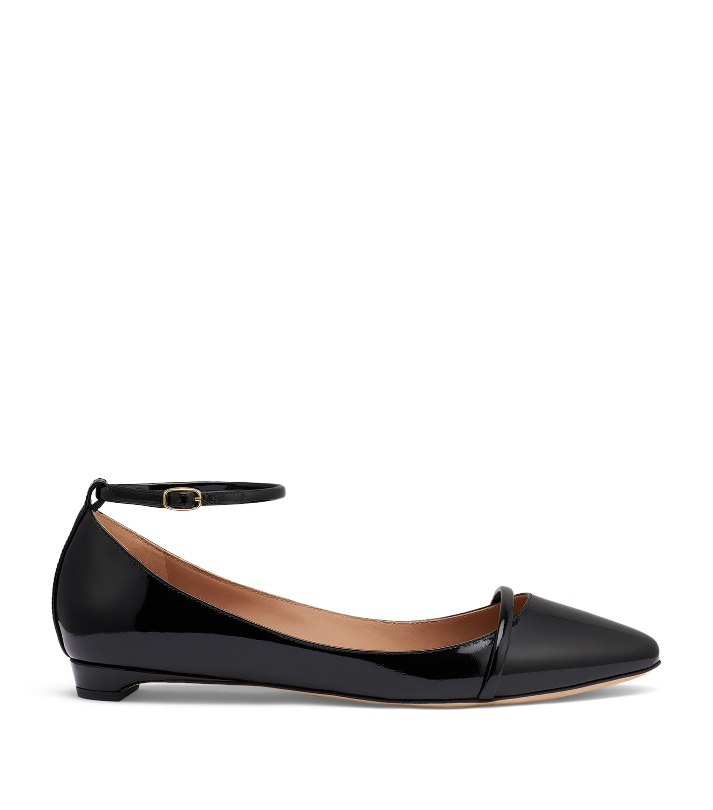 Malone Souliers Patent Leather Mary Ballet Flats 10 Black