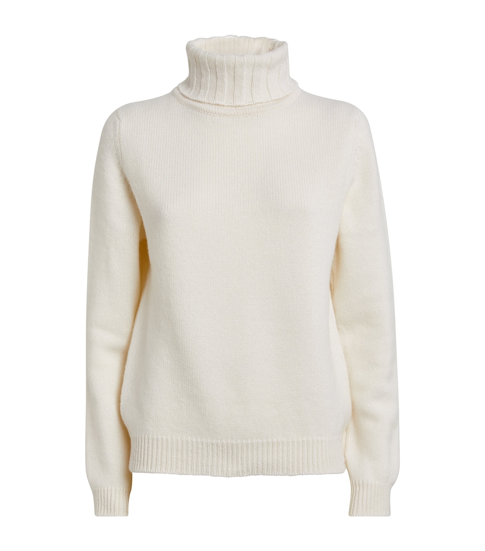 Harrods Womens Cashmere Rollneck Sweater Ivory