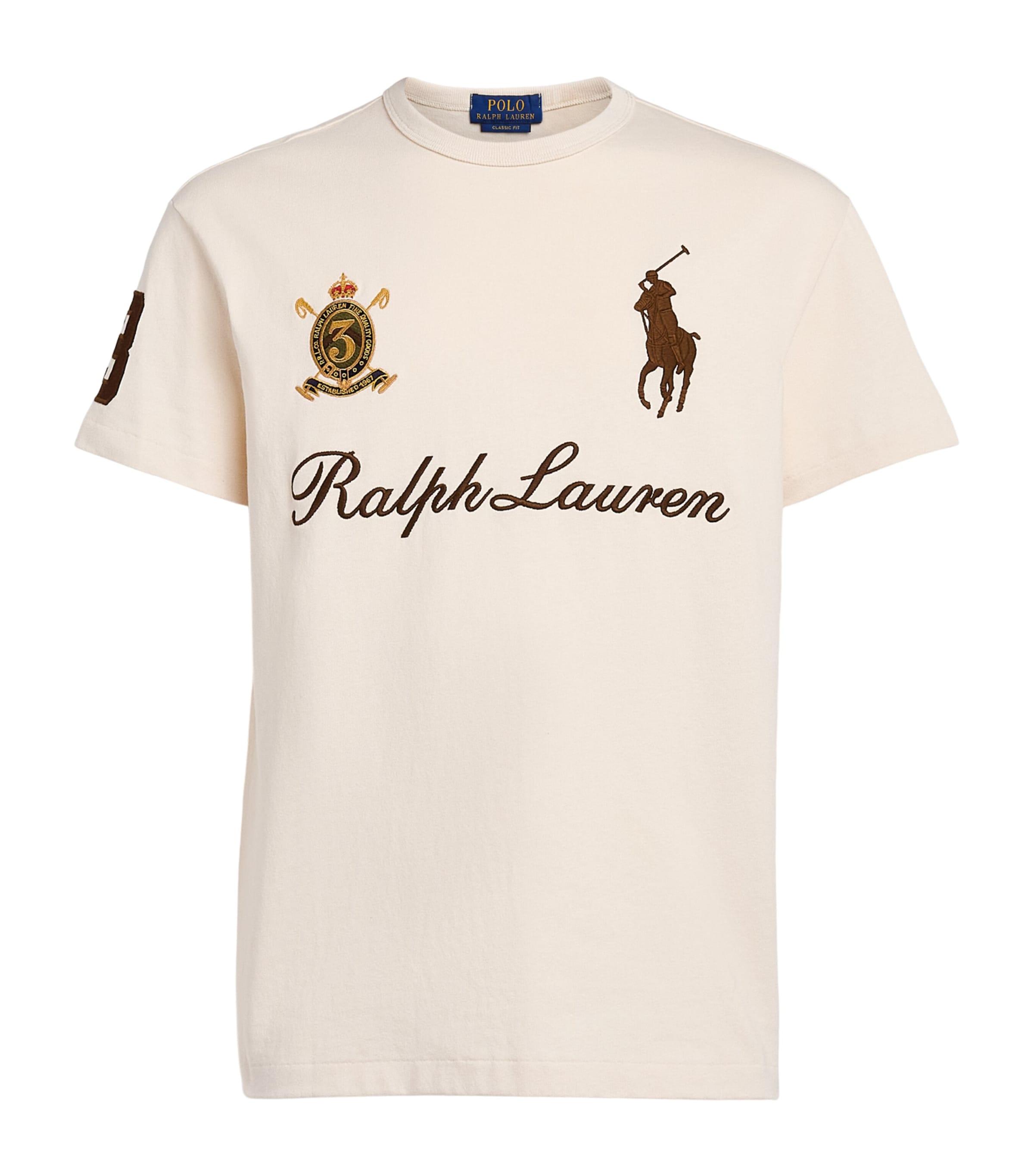Polo Ralph Lauren Mens Cotton Crest T-Shirt Guide Cream