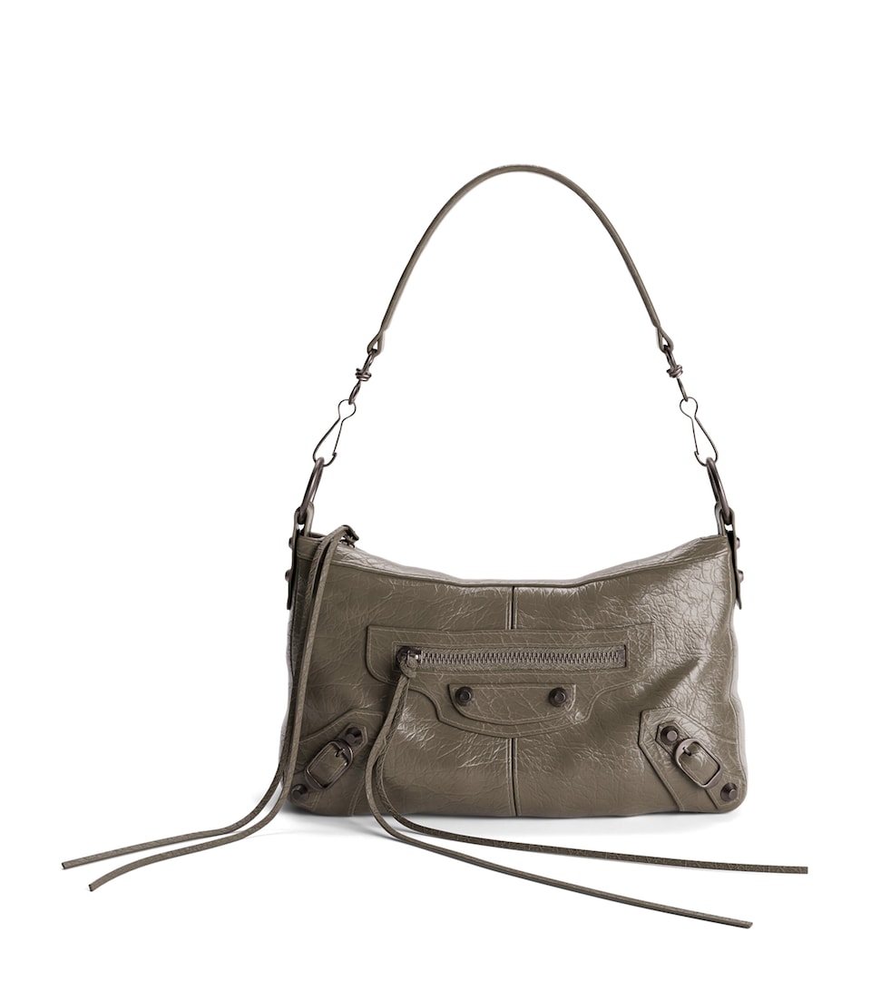 Balenciaga Mini Lambskin Le City Moto Shoulder Bag