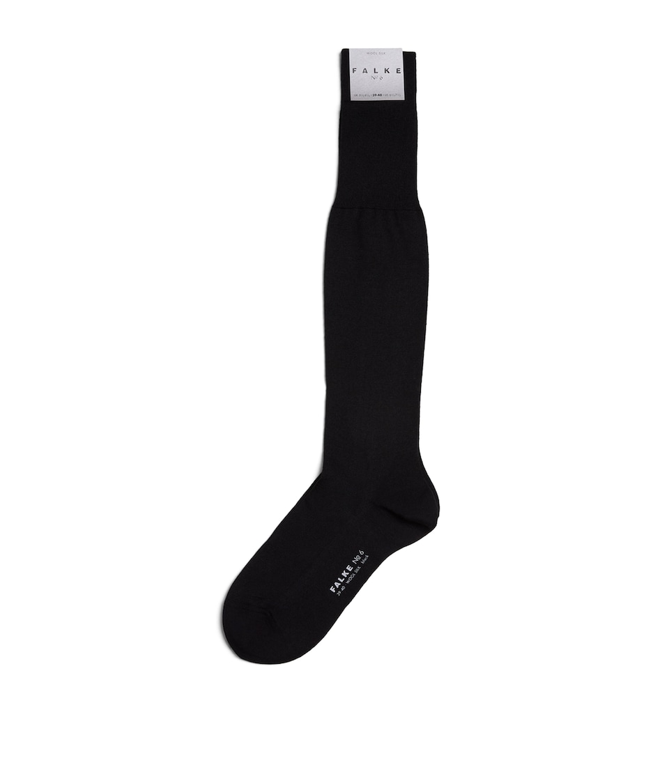 Falke Mens Wool-Silk-Blend No.6 Socks Black