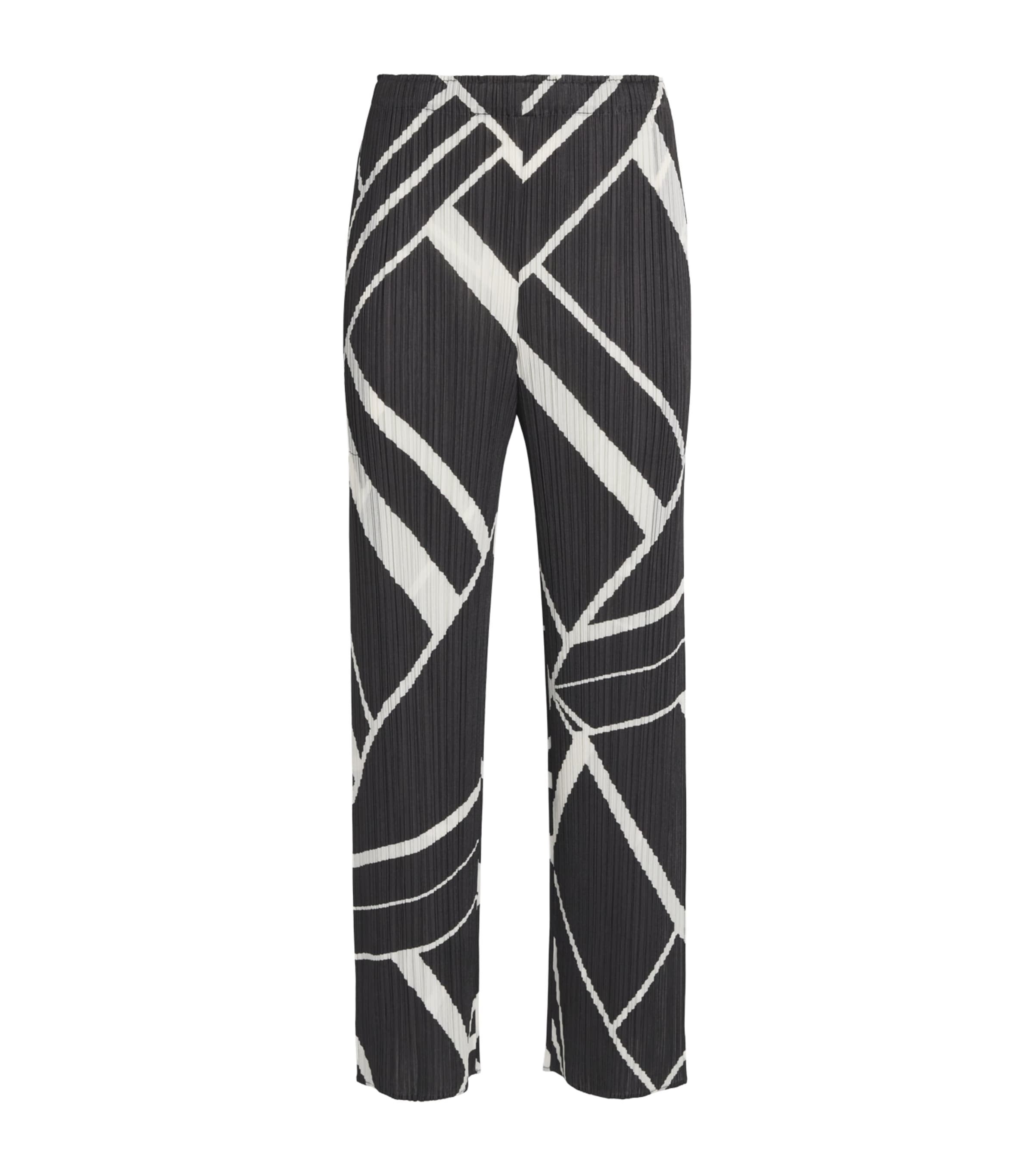 Pleats Please Issey Miyake Womens Fold Line Trousers Charcoal