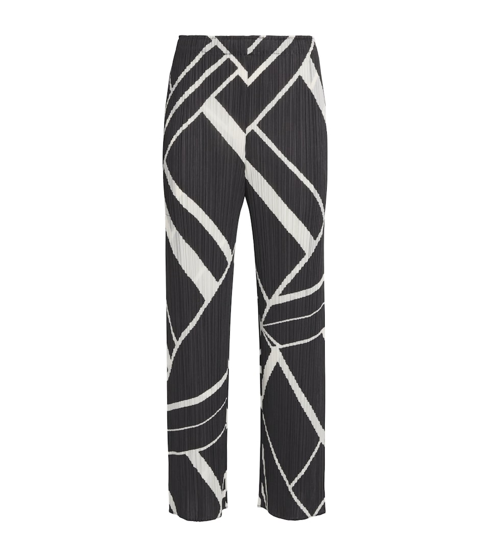Pleats Please Issey Miyake Womens Fold Line Trousers Charcoal