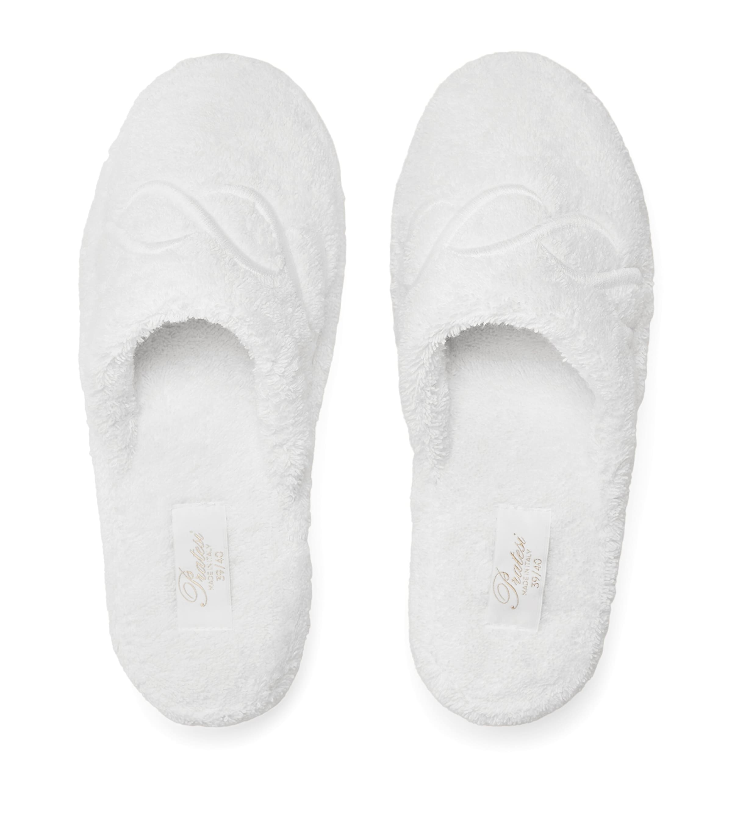Cotton Towelling Embroidered Slippers