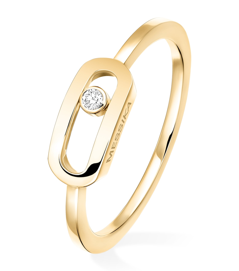Move Uno Yellow Gold and White Diamond Ring (0.01ct)