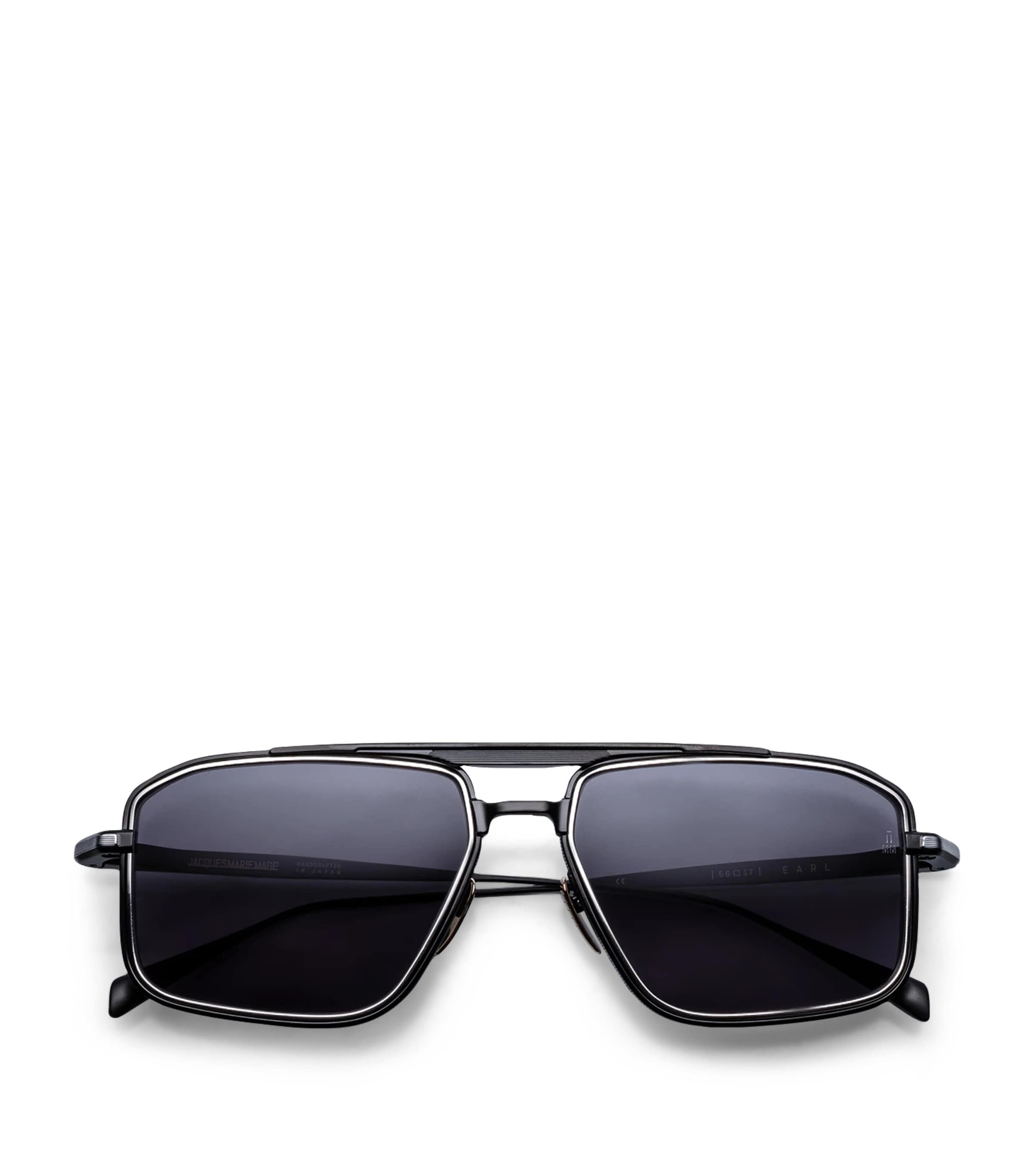 Jacques Marie Mage Titanium Earl Aviator Sunglasses Corbeau