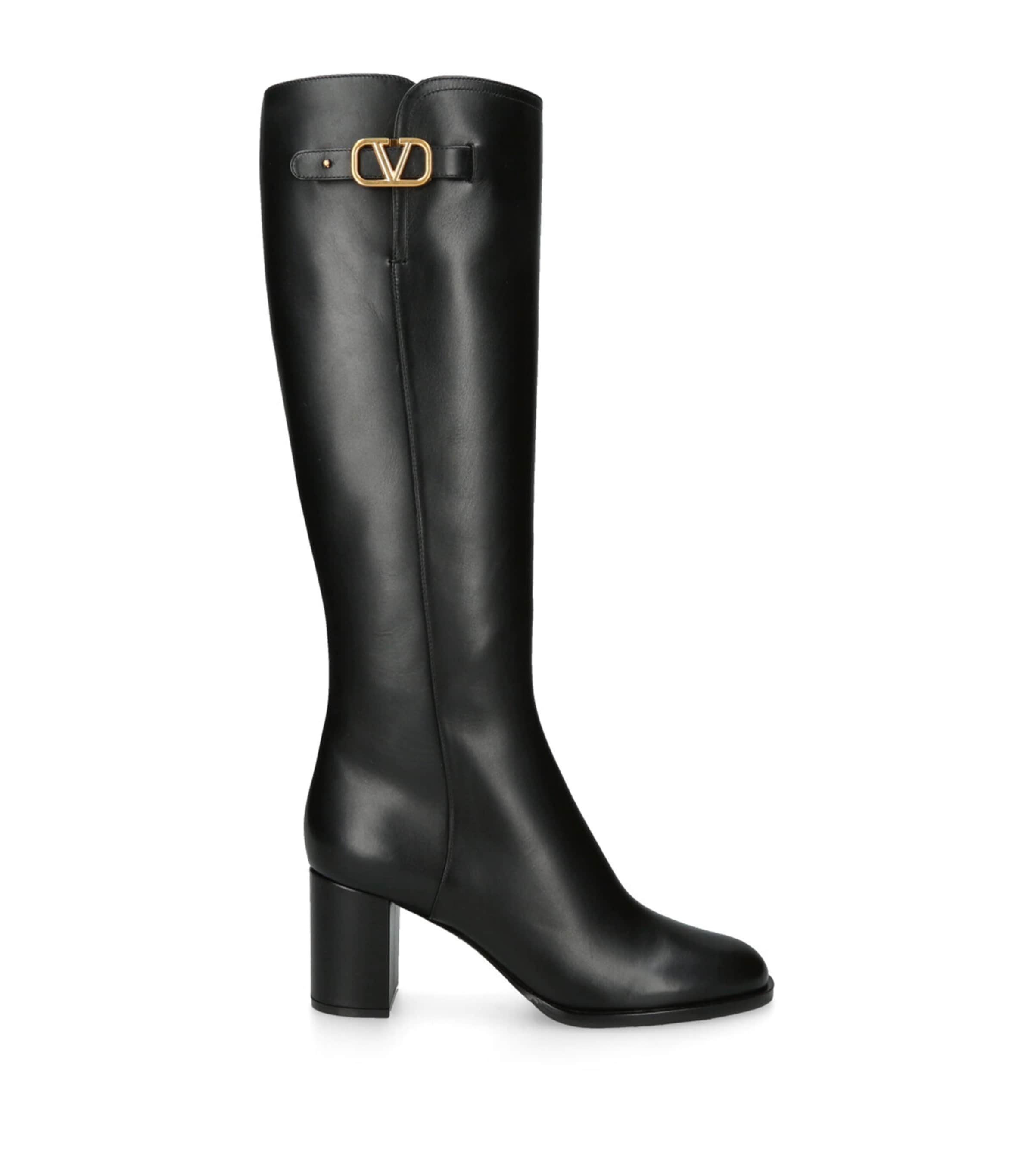 Leather VLogo Knee-High Boots 70