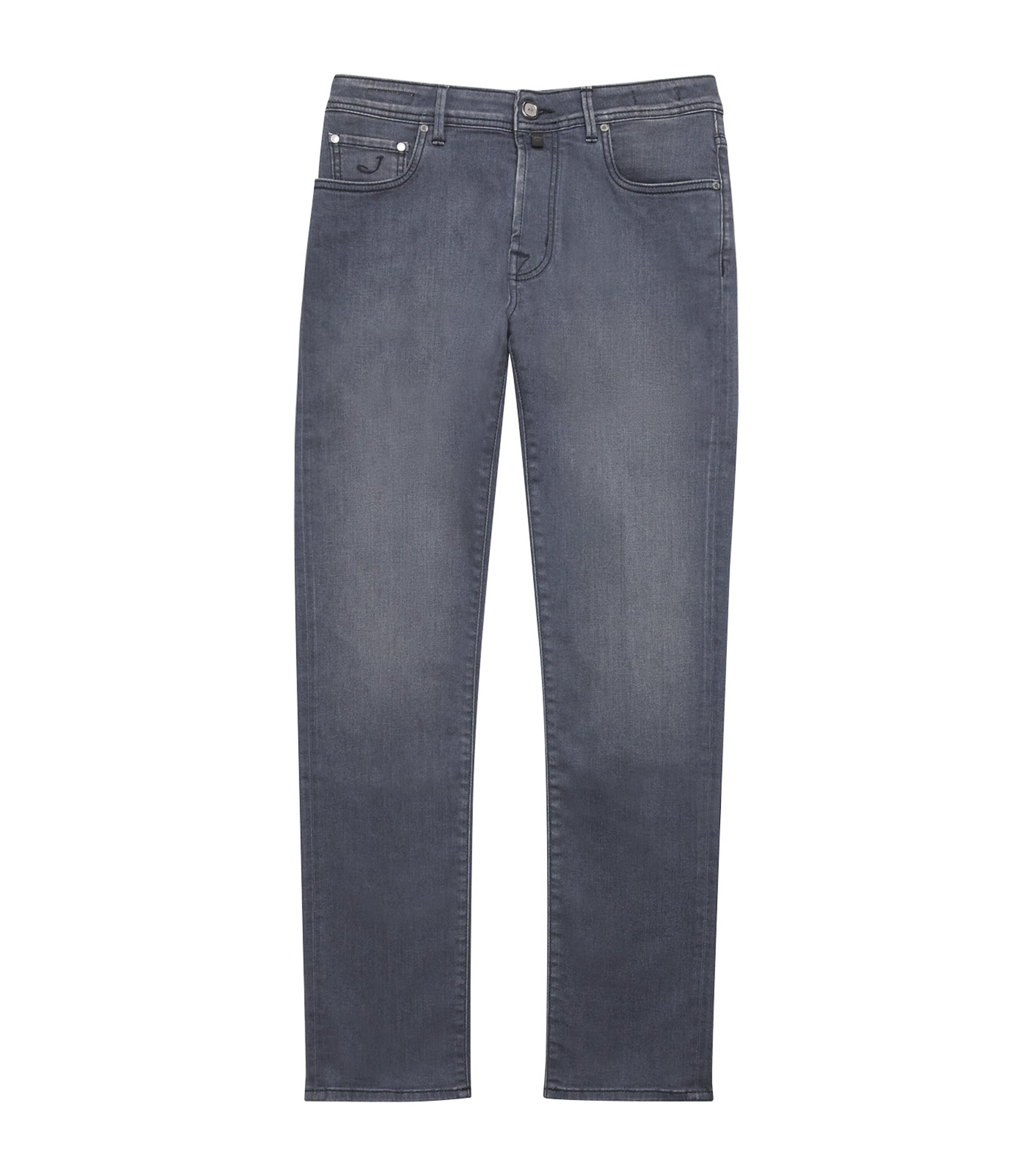 Ostrich Leather-Patch Slim Bard Jeans