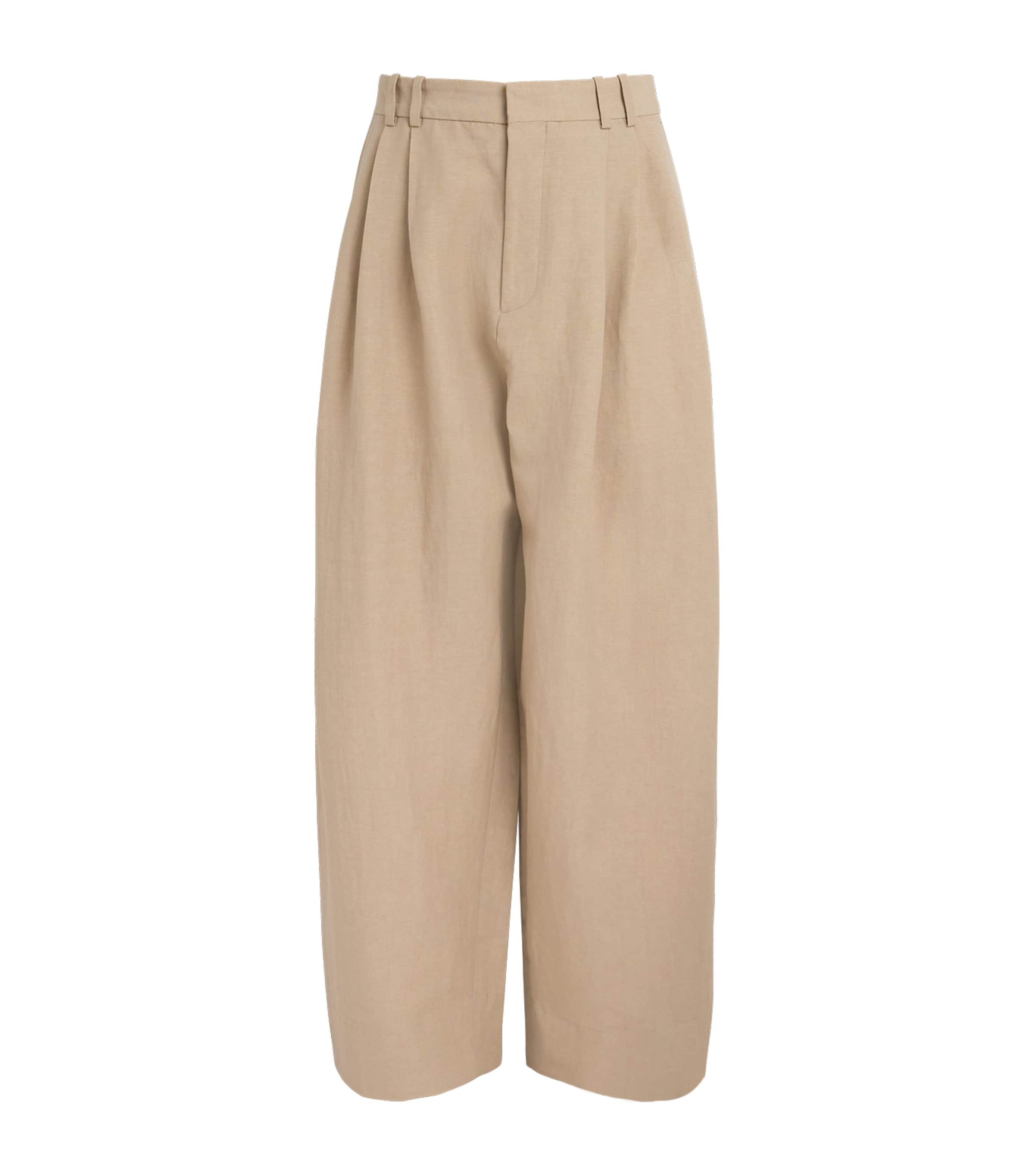 Studio Nicholson Mens Double Pleated Volume Trousers Sand