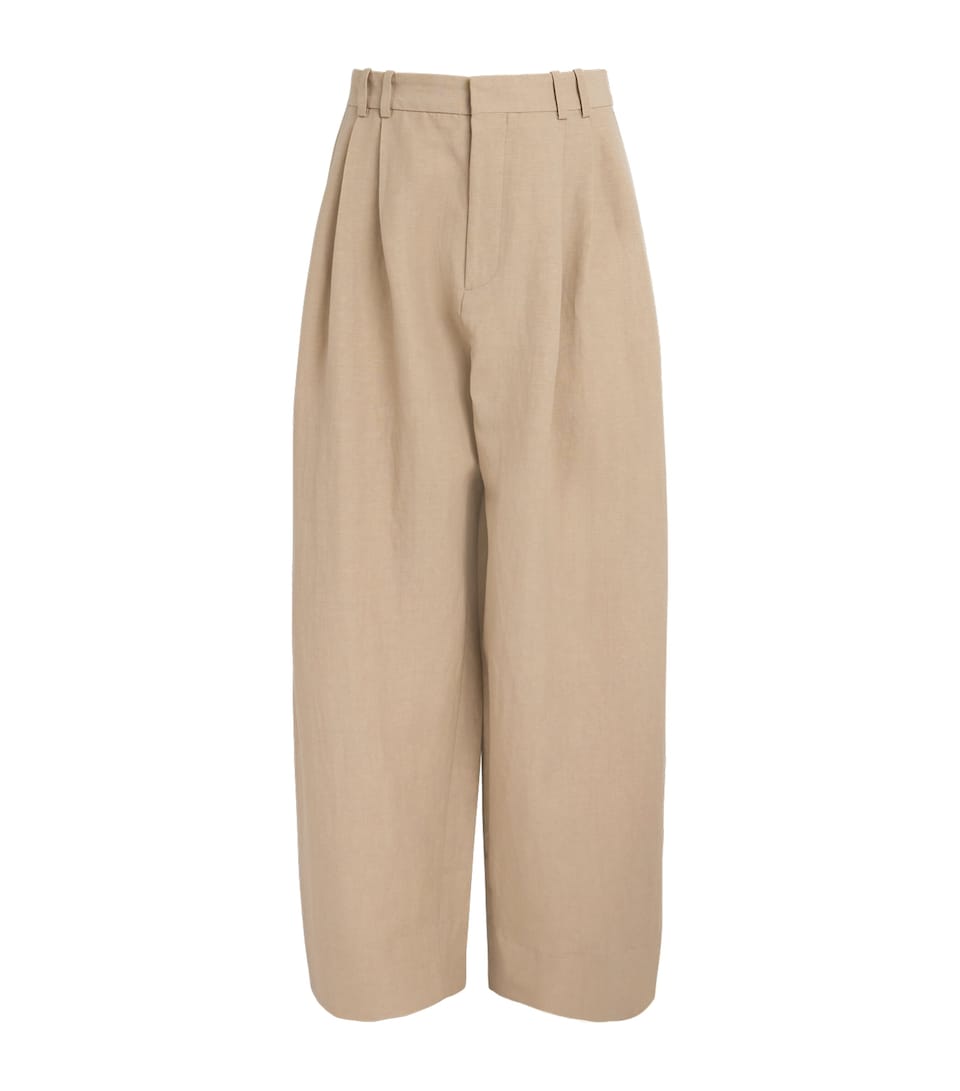 Studio Nicholson Mens Double Pleated Volume Trousers Sand