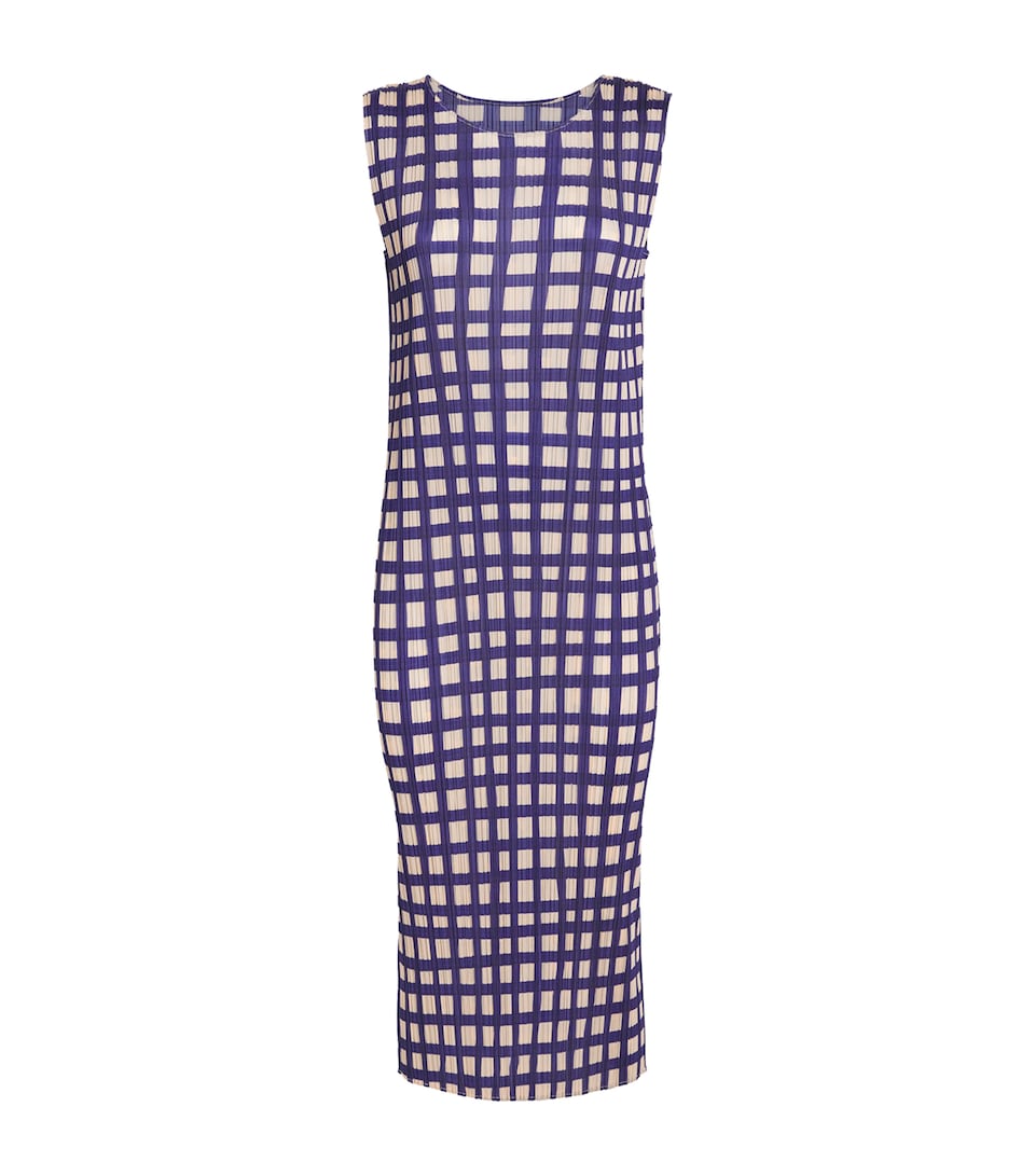 Pleats Please Issey Miyake Womens Basket Midi Dress Navy