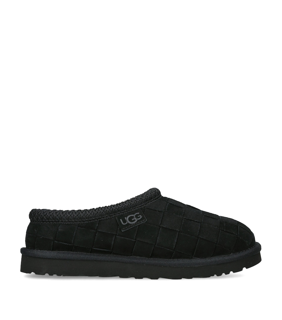 UGG Suede Tasman Woven Slippers Black