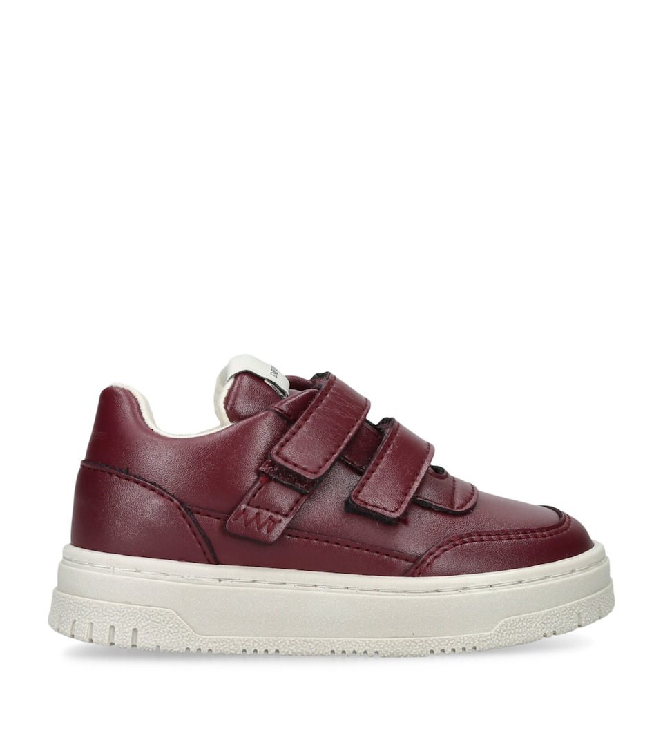 Giorgio Armani Leather Velcro Sneakers Red/dark