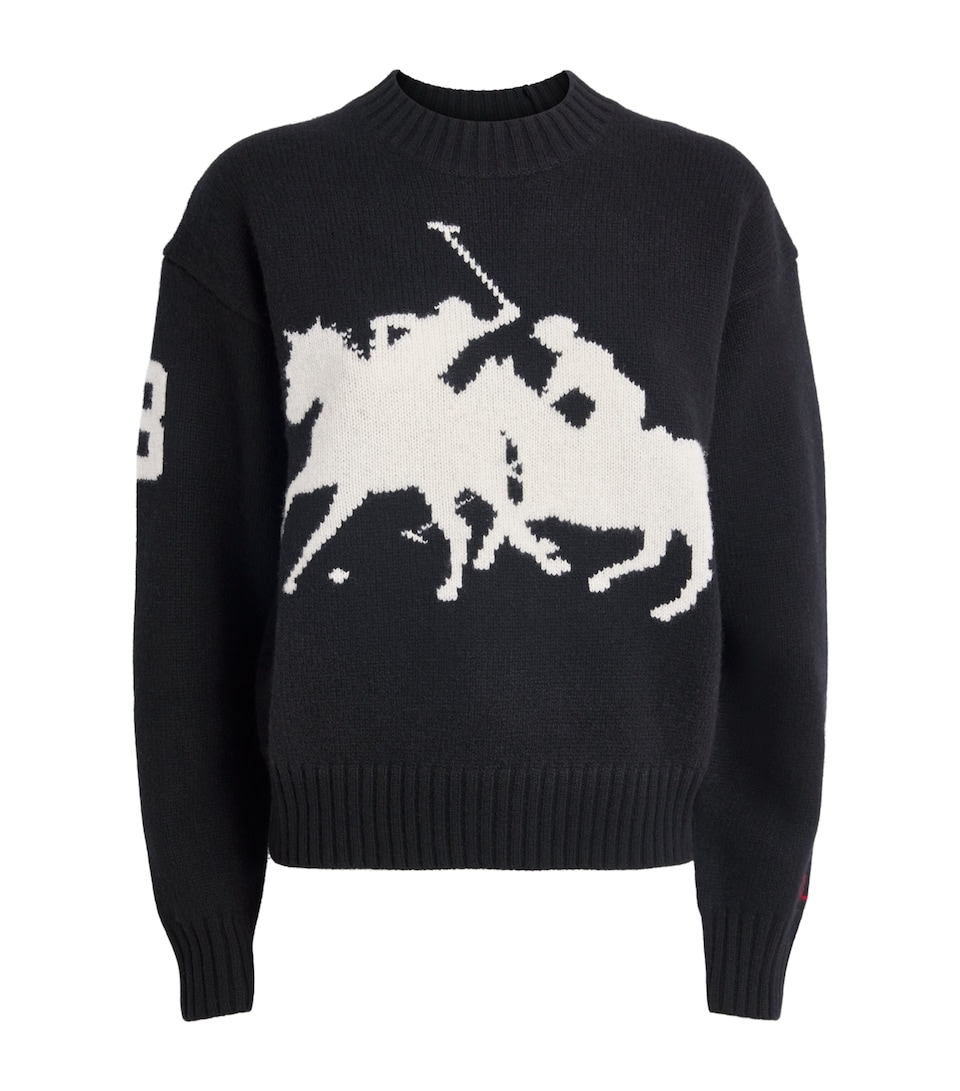 Wool Polo Intarsia Sweater