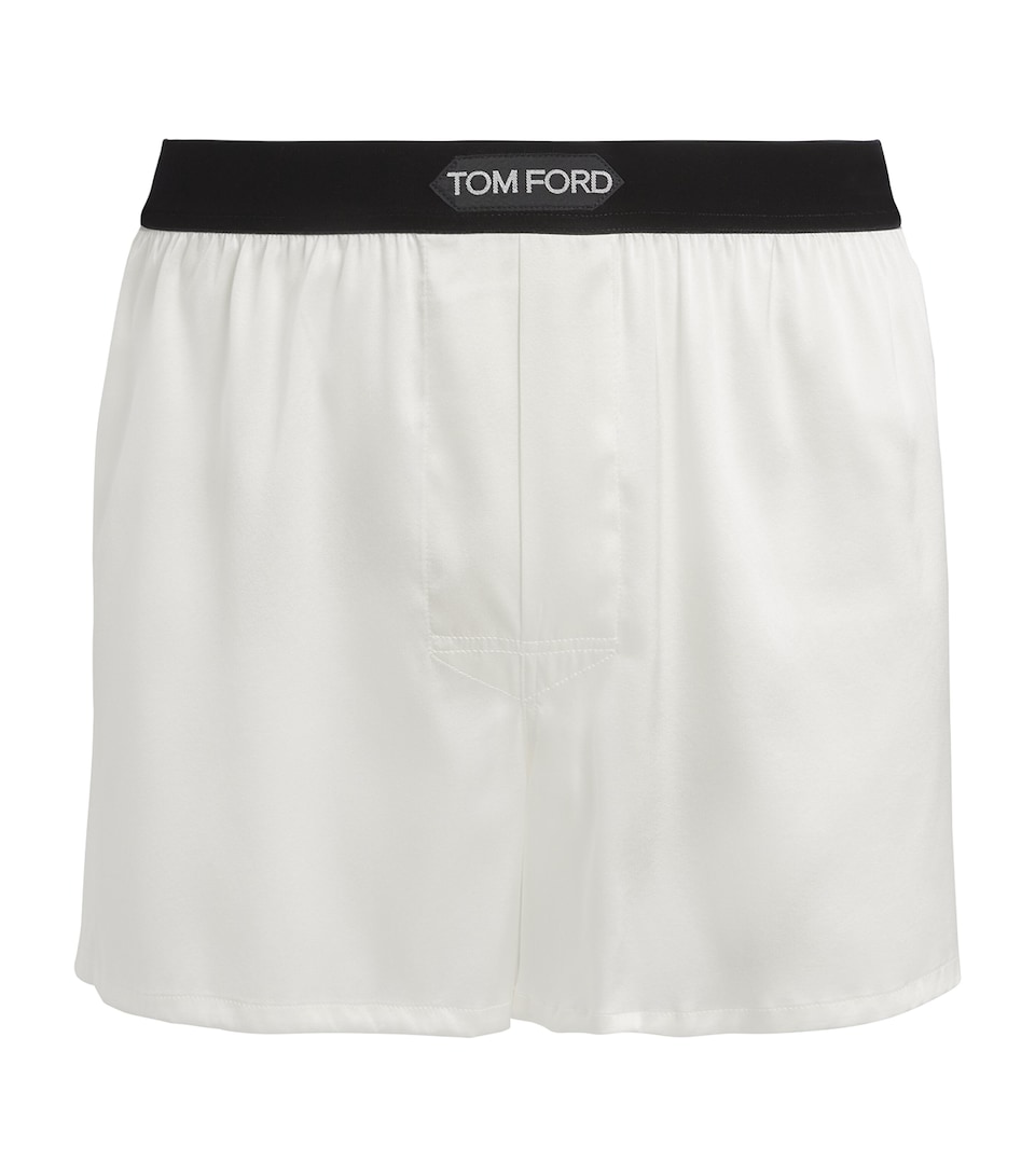 TOM FORD Mens Stretch-Silk Boxer Shorts White