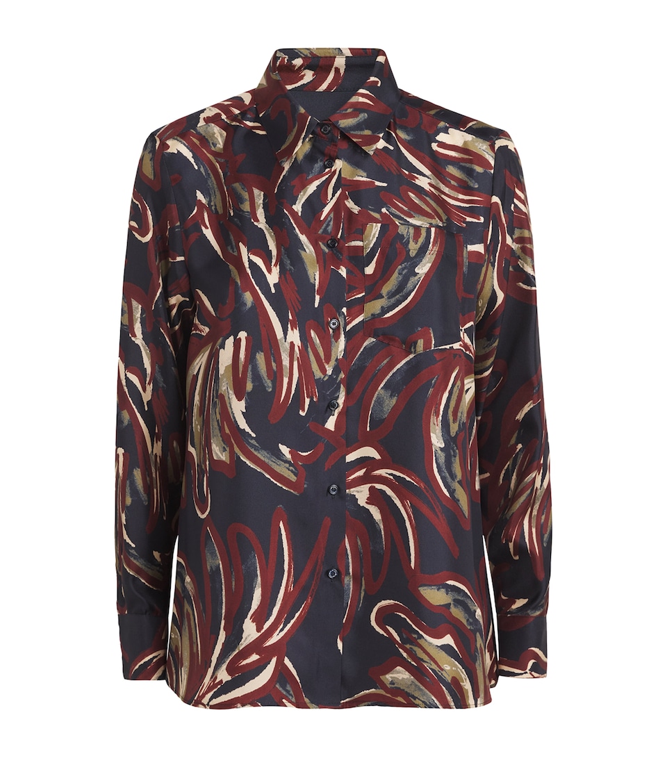 Silk Twill Ultramarine Print Shirt