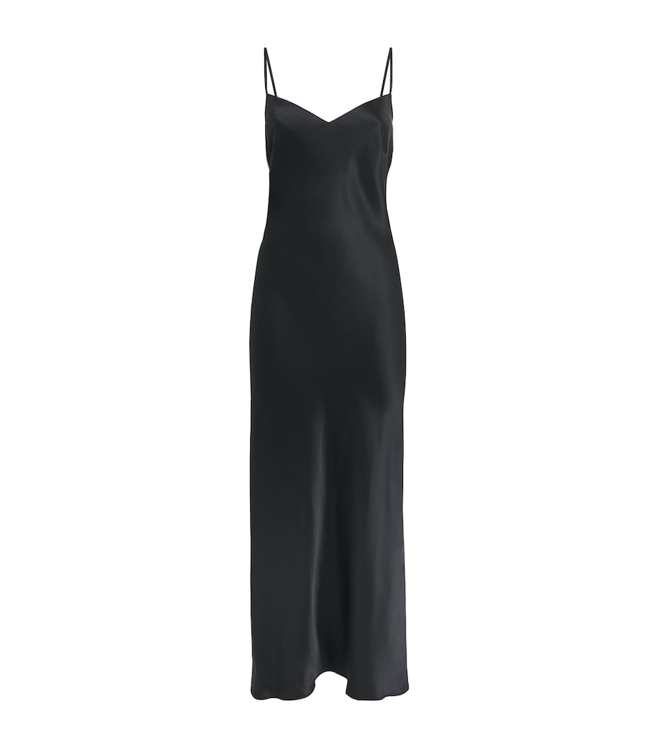 Marjolaine Womens Silk Tracy Slip Dress Noir