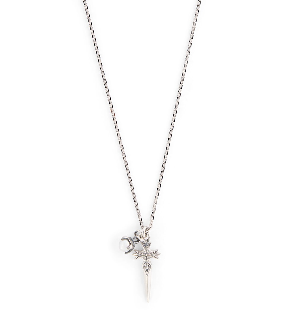 Sterling Silver and Freshwater Pearl Pugnale Necklace