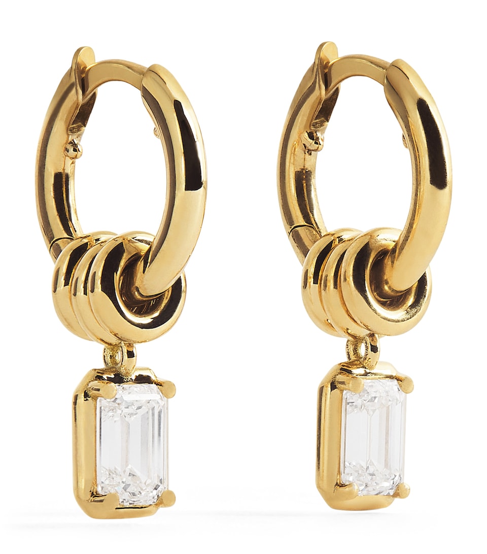 Spinelli Kilcollin Yellow Gold and Diamond Zahra Hoop Earrings Yellow Gold