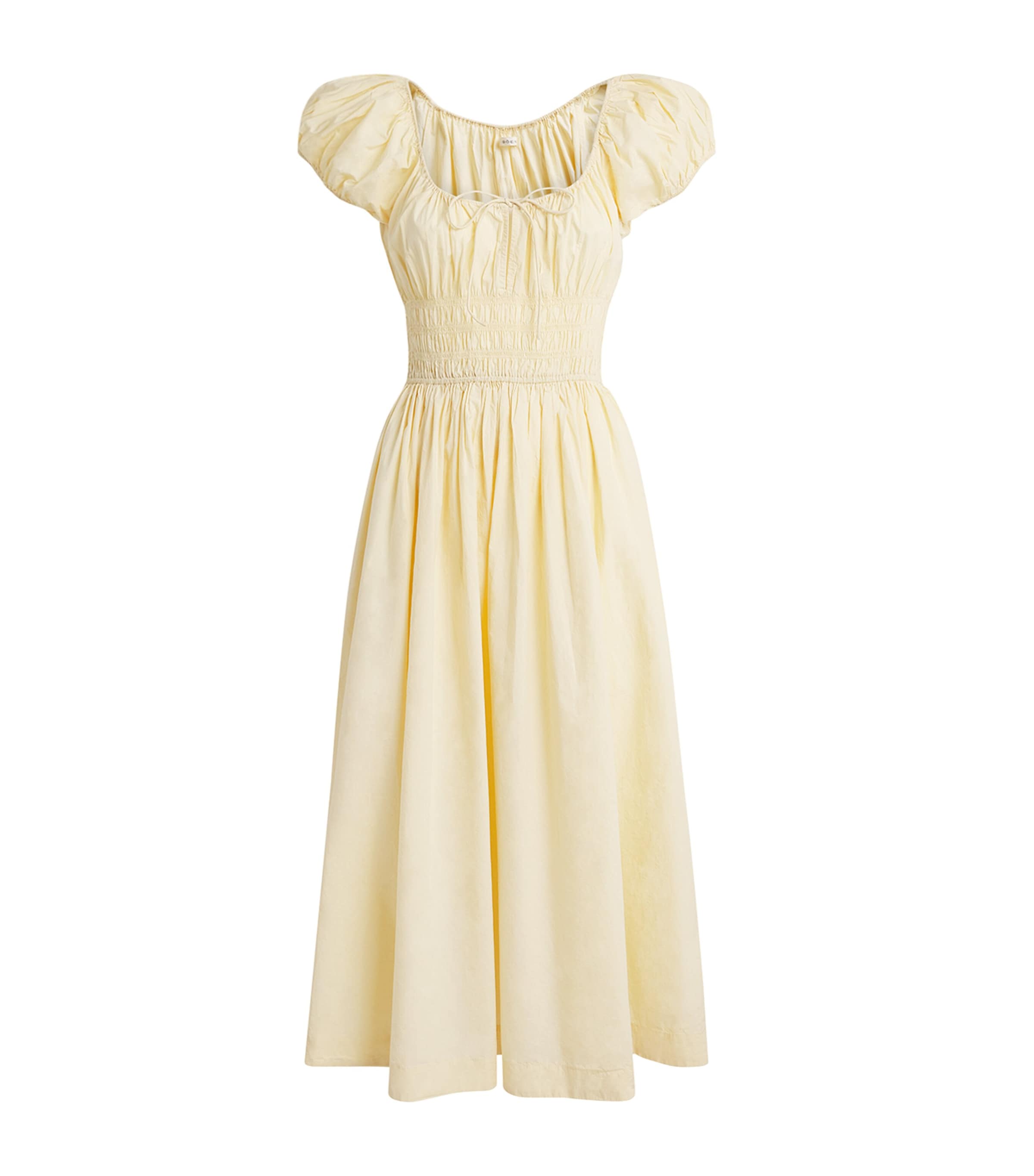 DÔEN Womens Organic Cotton Quinn Midi Dress Buttercream