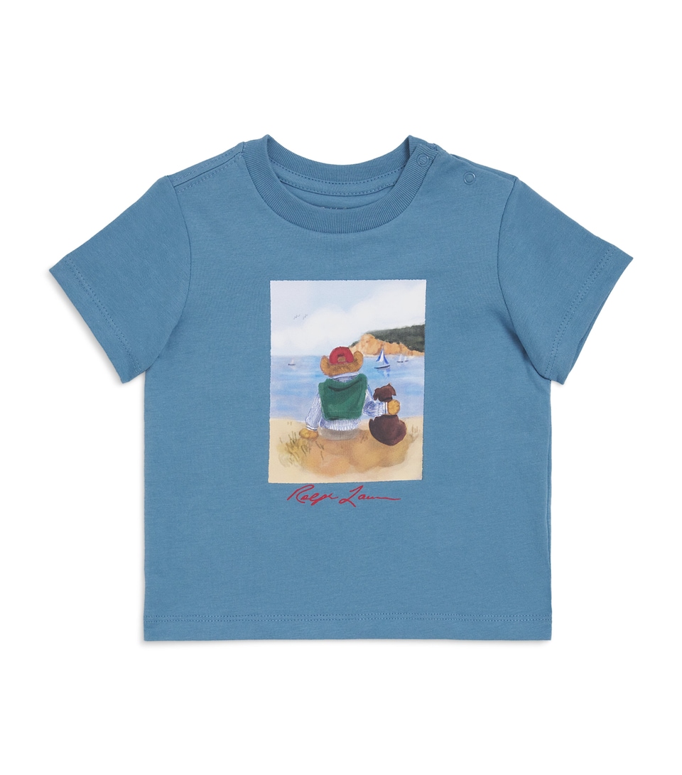 Ralph Lauren Kids Cotton Polo Bear T-Shirt (3-24 Months) Cmp Blu