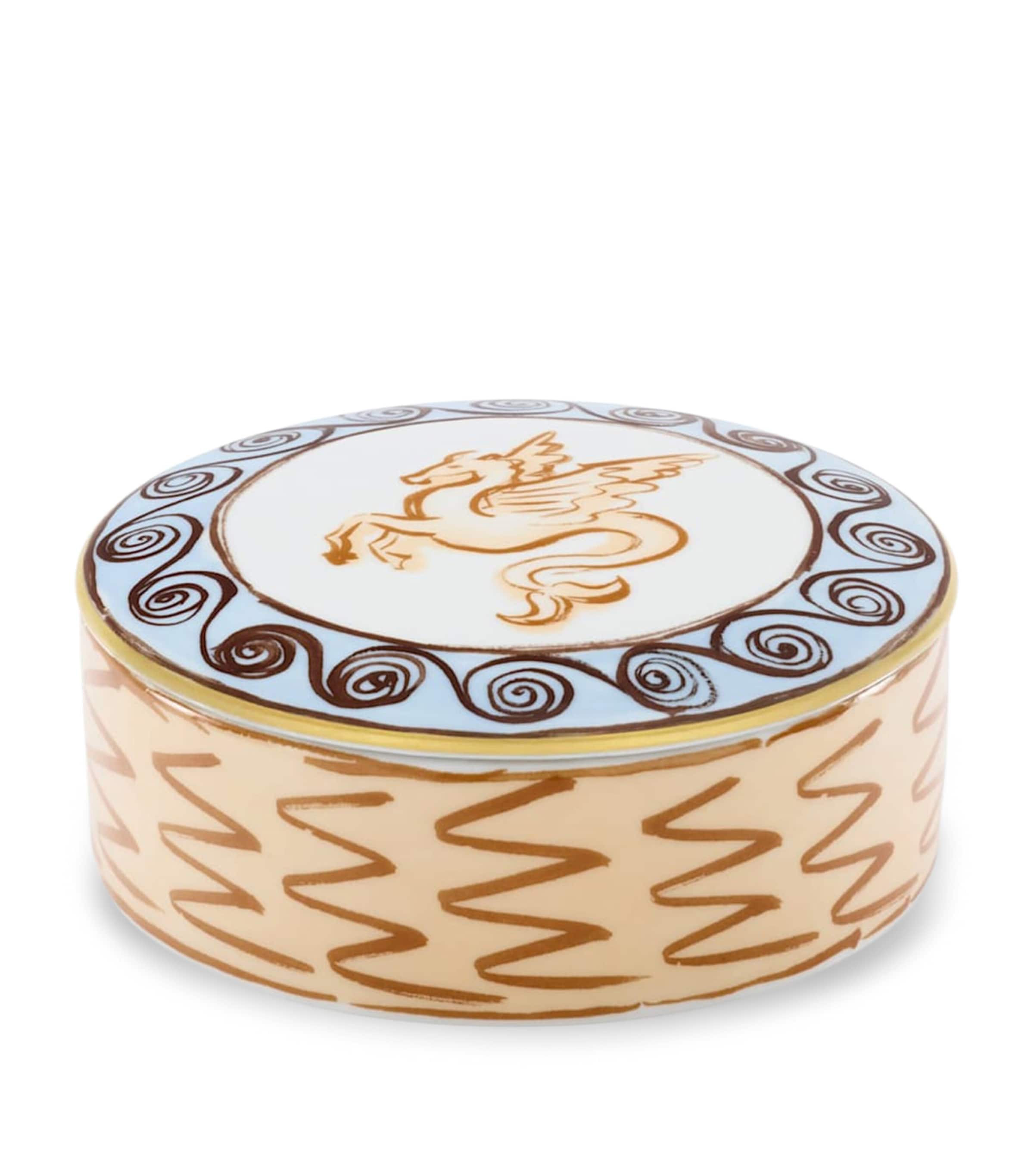 Porcelain Il Viaggio di Nettuno Round Trinket Box (13cm)
